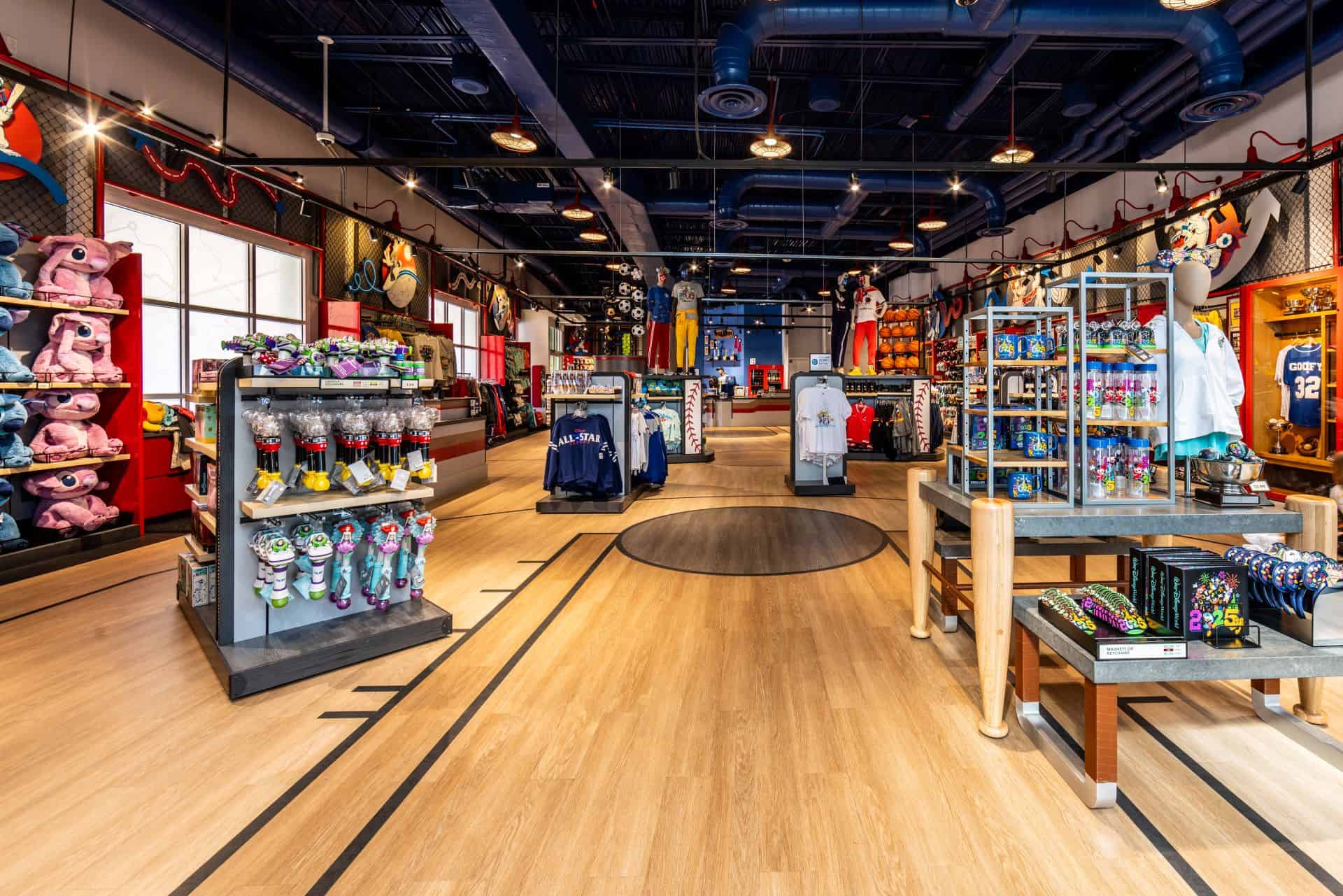 an interior image of All-Star Sports with the updated wooden flooring 