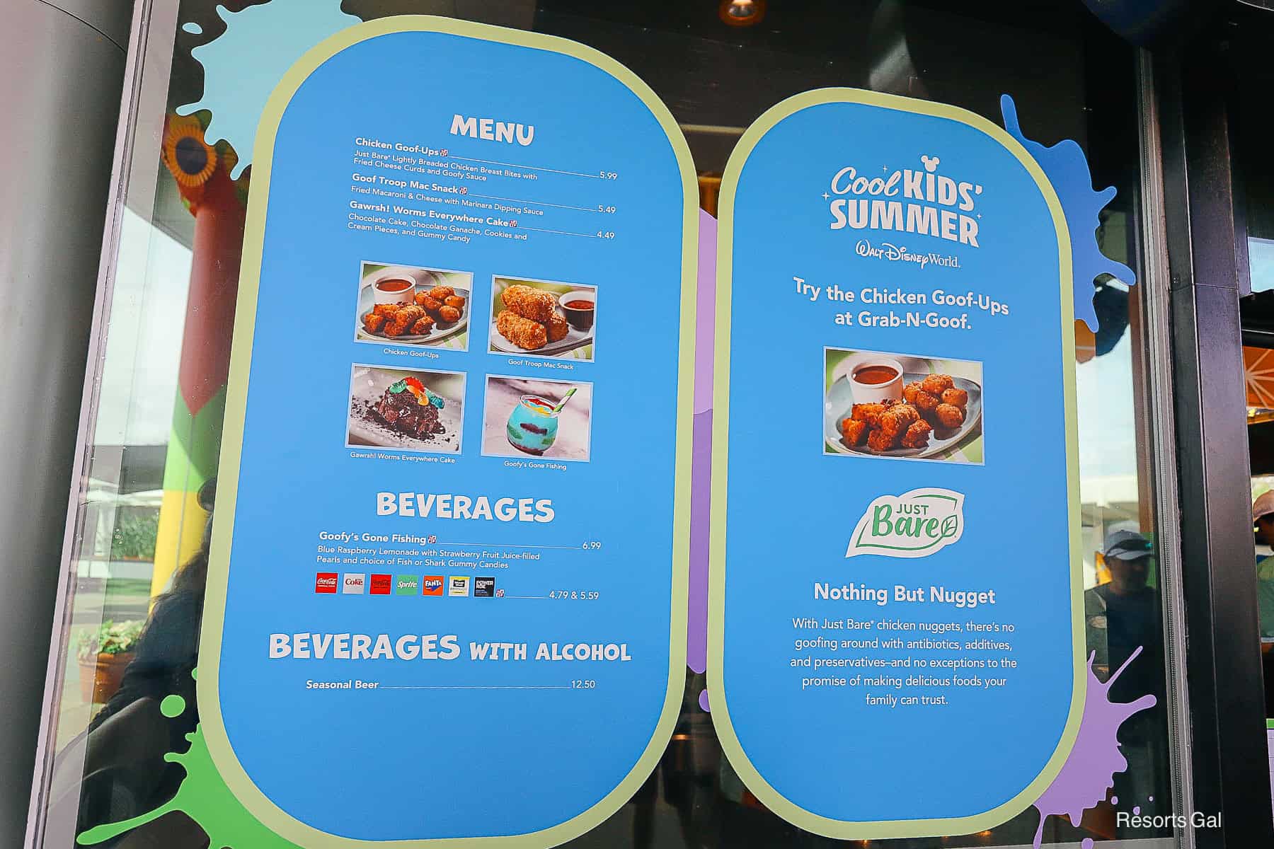 Grab 'n' Goof Menu for Cool Kid Summer 