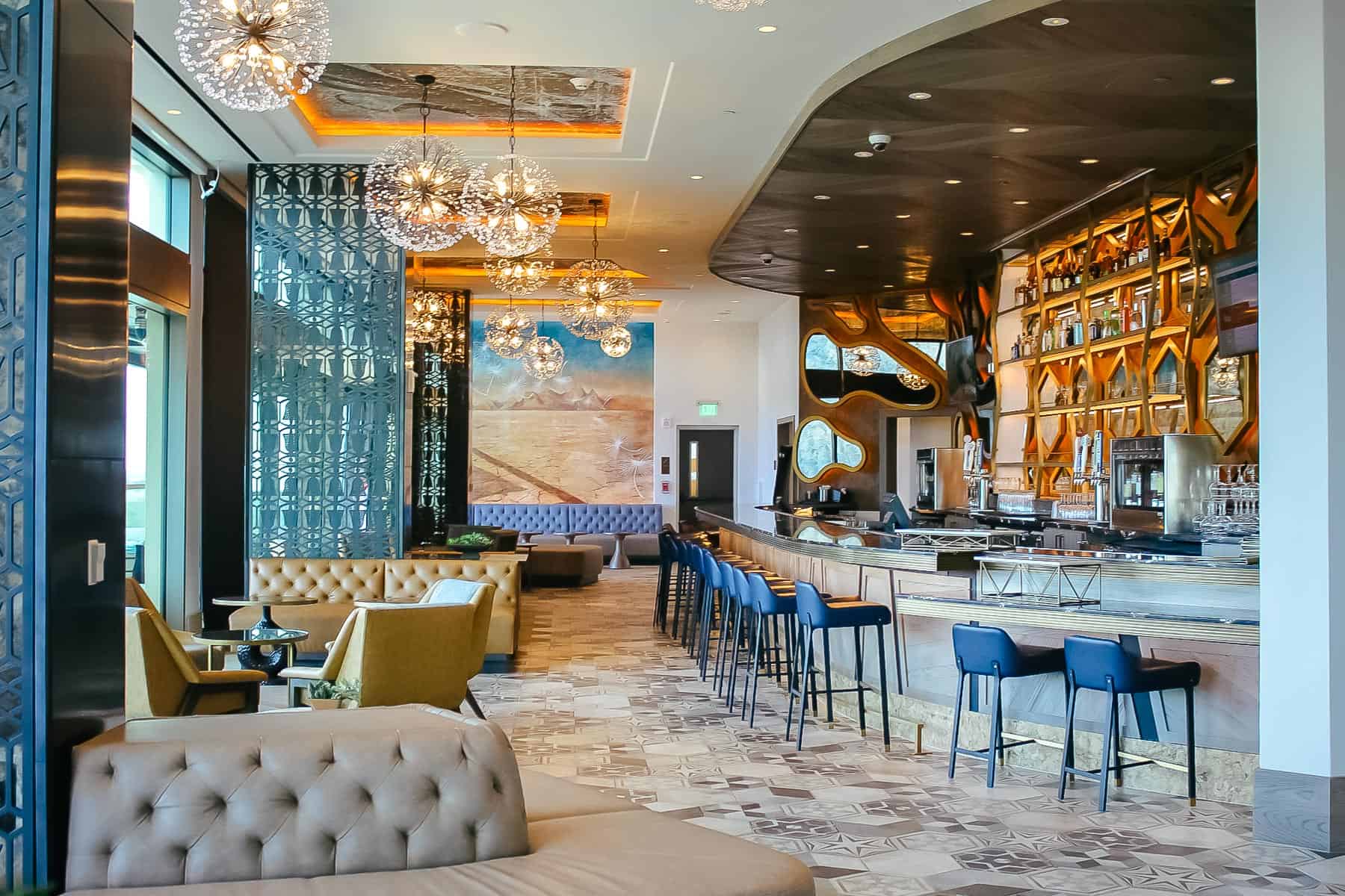 the interior of Dahlia Lounge at Gran Destino Tower 