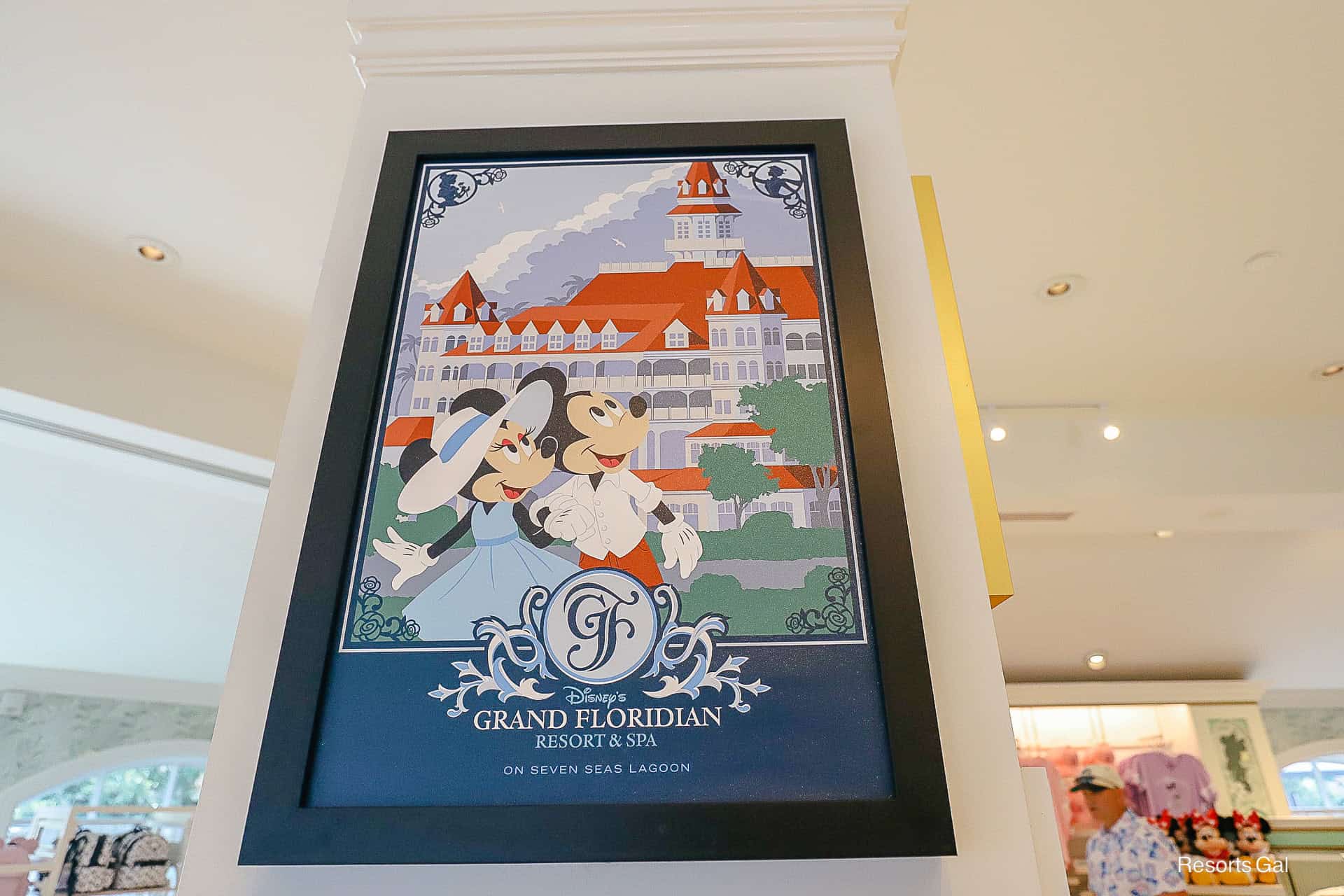 Artwork representing the Grand Floridian at the Art of Disney on Demand kiosk at M. Mouse Mercantile