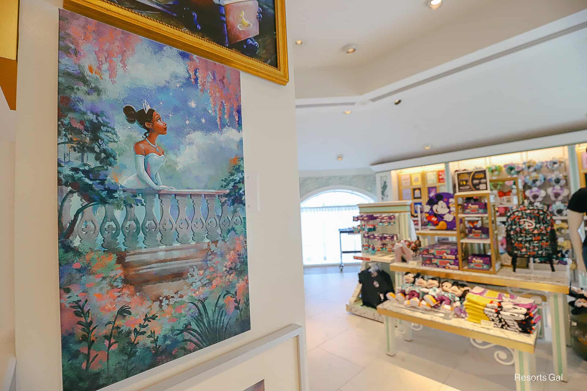 a painting with Princess Tiana at the Art on Demand kiosk at Disney's Grand Floridian