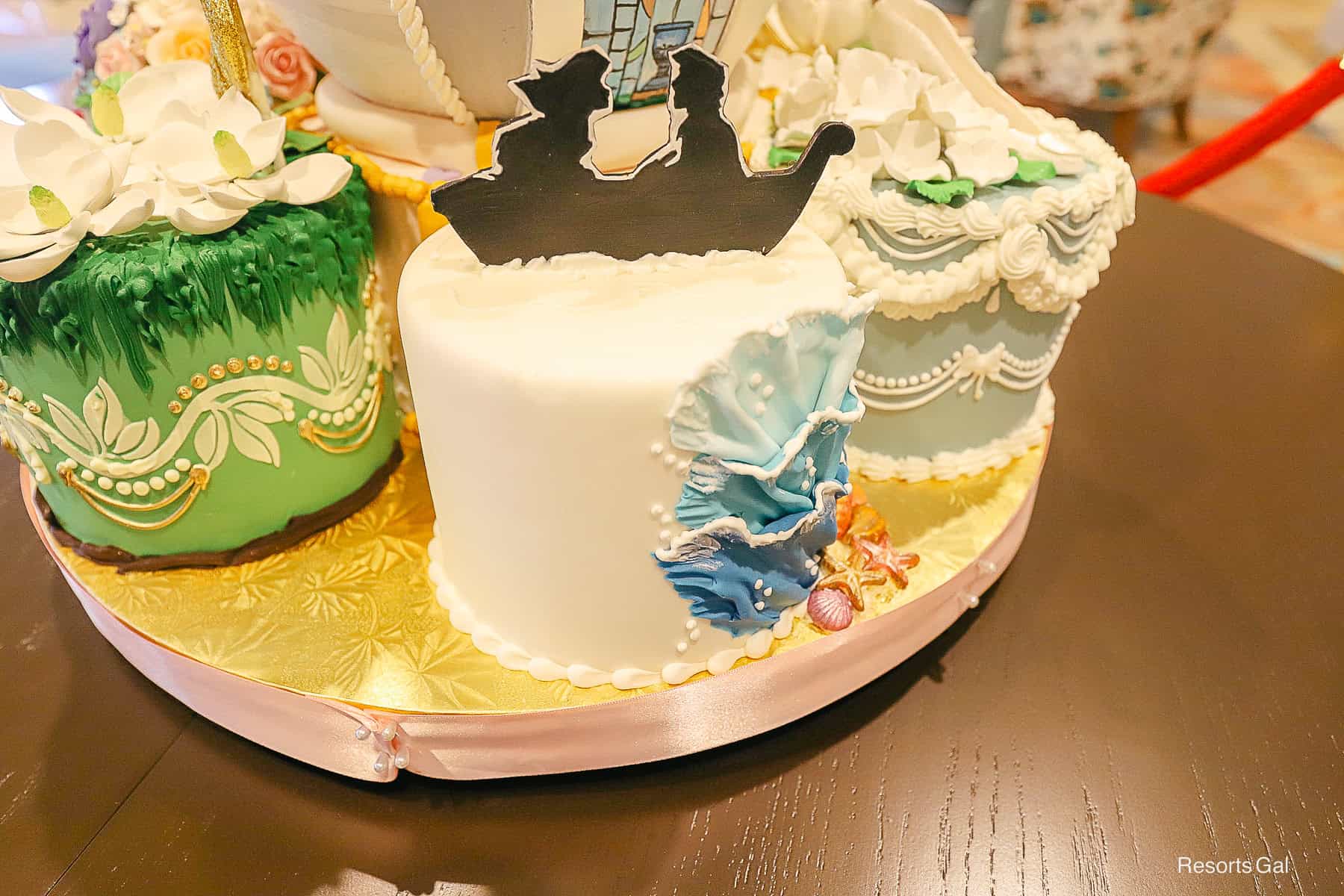 a Little Mermaid themed cake at the base of the egg