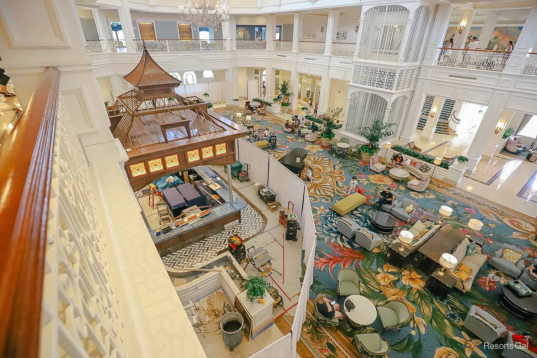 a view that shows a chevron tile added around the bar area with old trim 