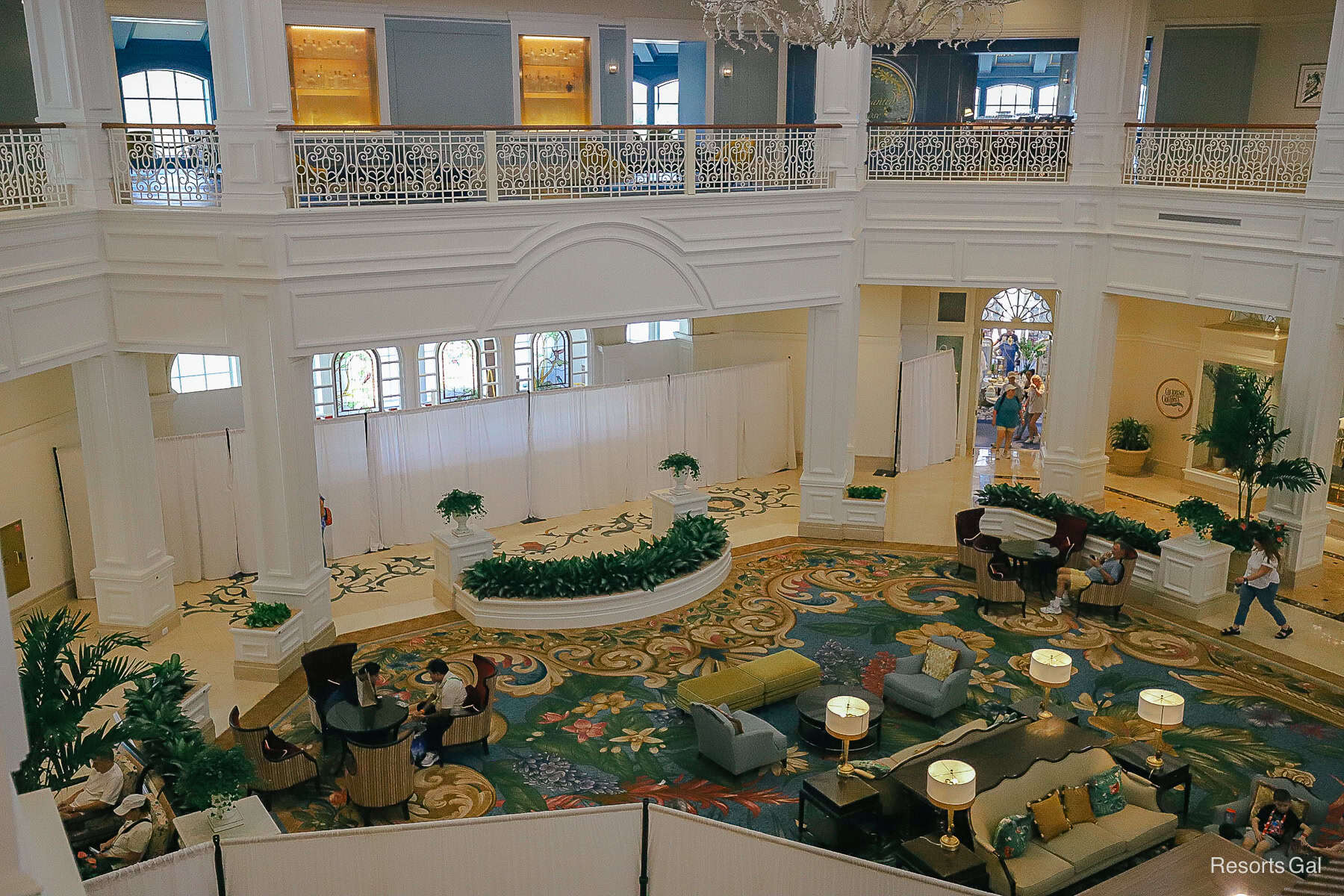 stained glass panels added to the tea room
