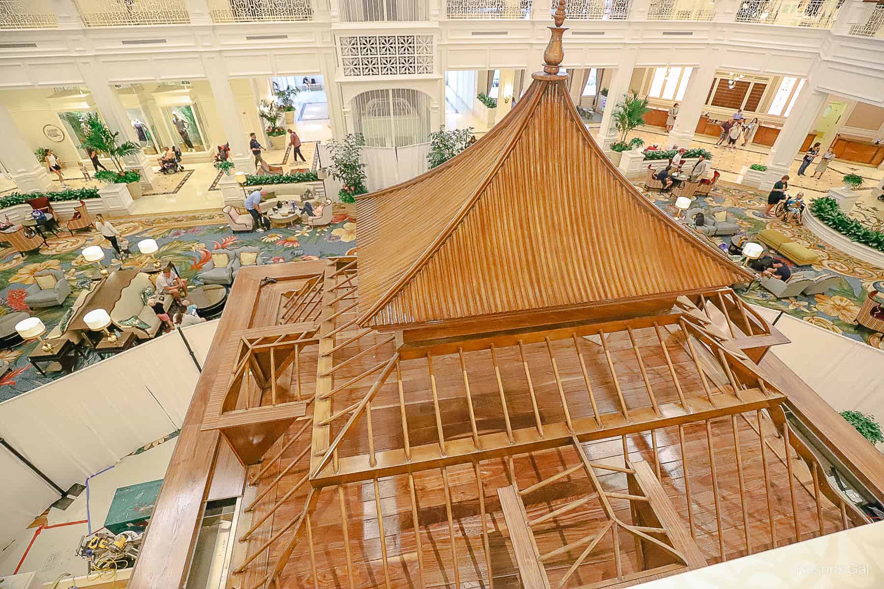 the decorative woodwork of the lobby bar at Disney's Grand Floridian Resort 