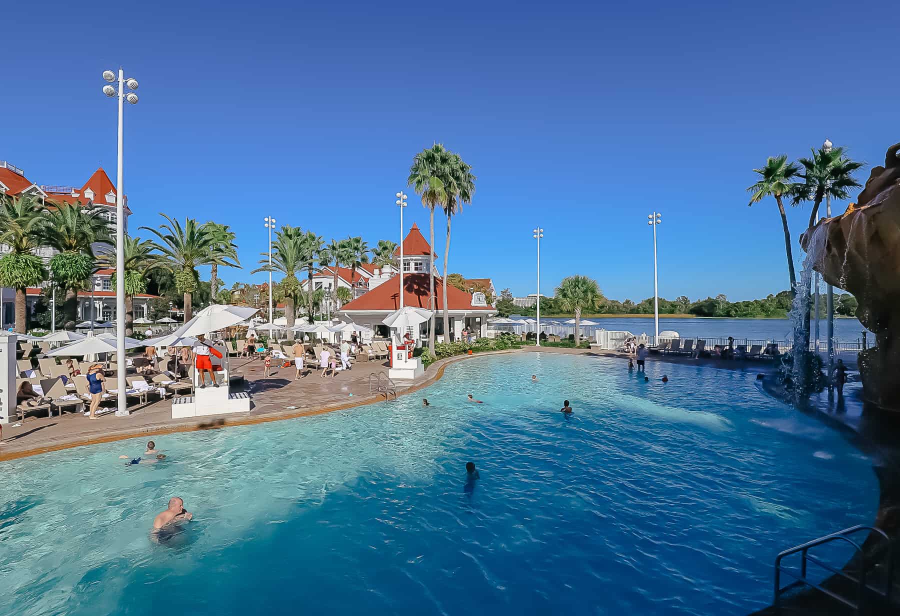 View of Seven Seas Lagoon from Beach Pool at Grand Floridian 