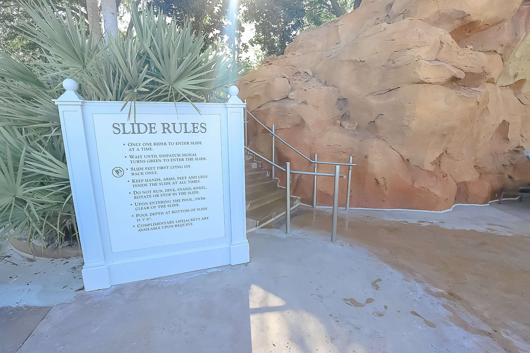 posted slide rules for the water slide at Grand Floridian 