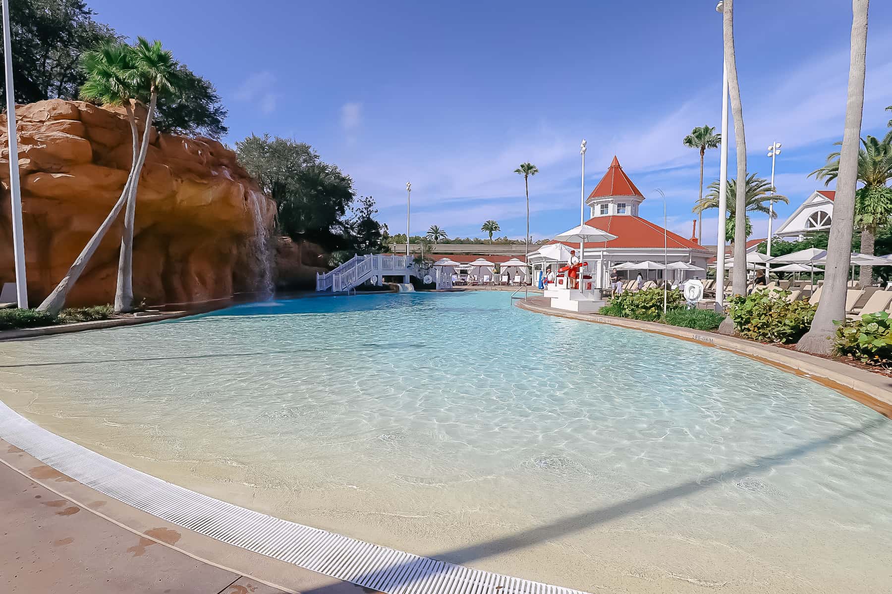 The Beach Pool at Disney's Grand Floridian before anyone is at the pool 