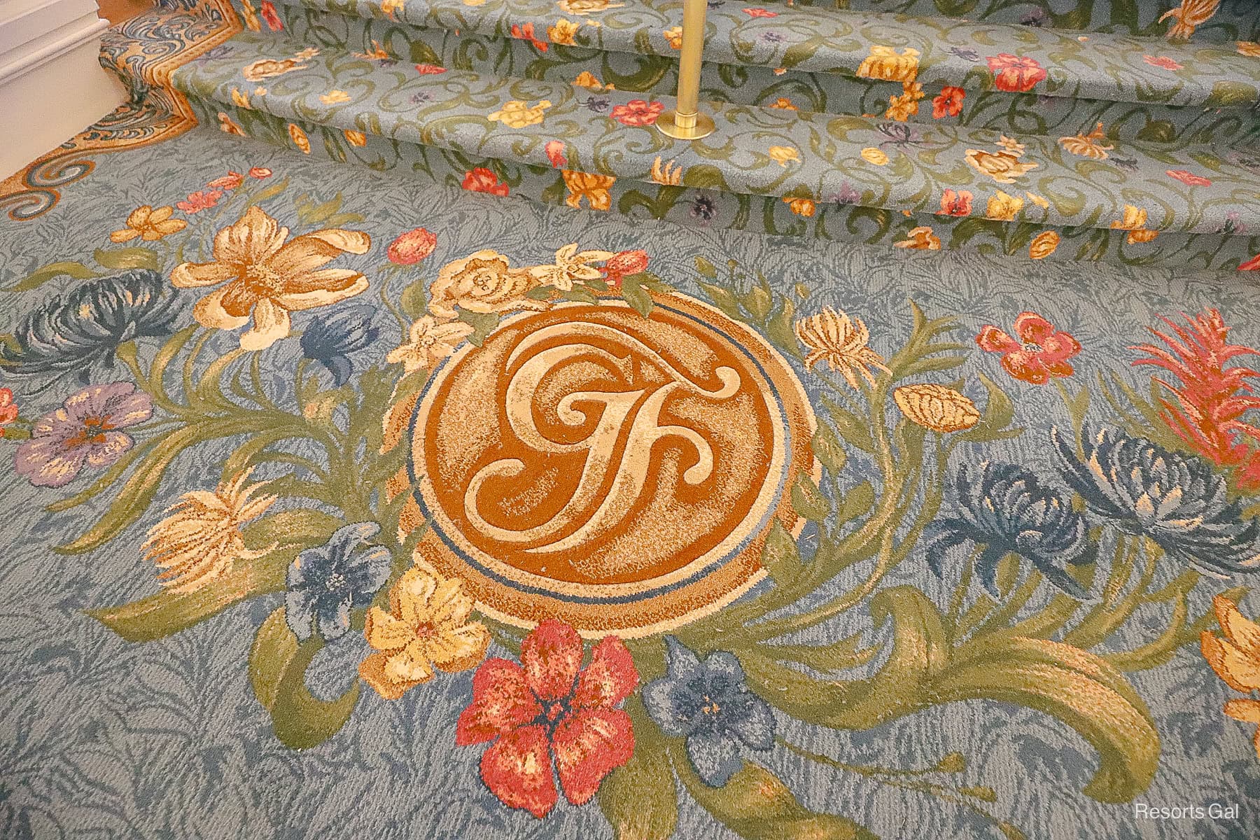 the Grand Floridian logo in the new carpet