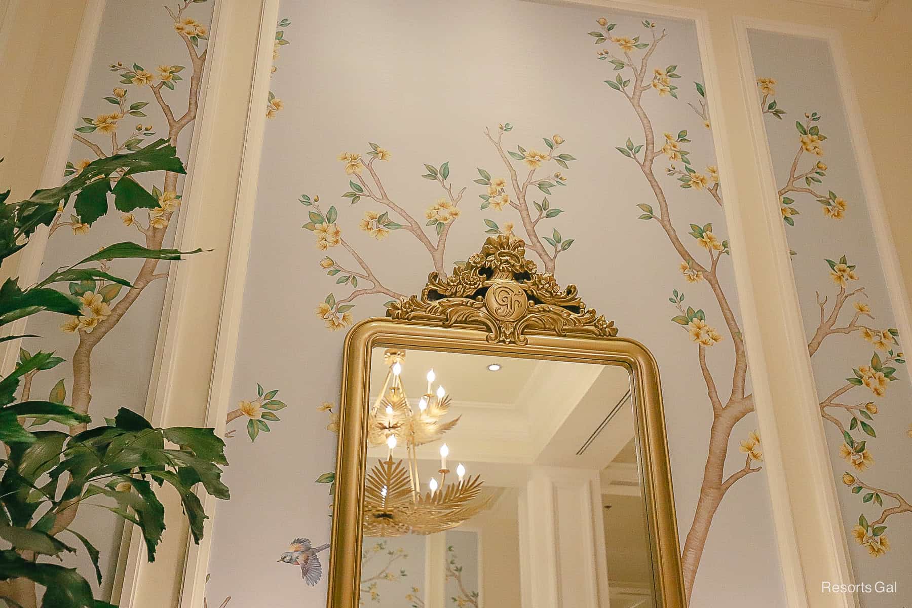 a mirror that has the Grand Floridian's logo