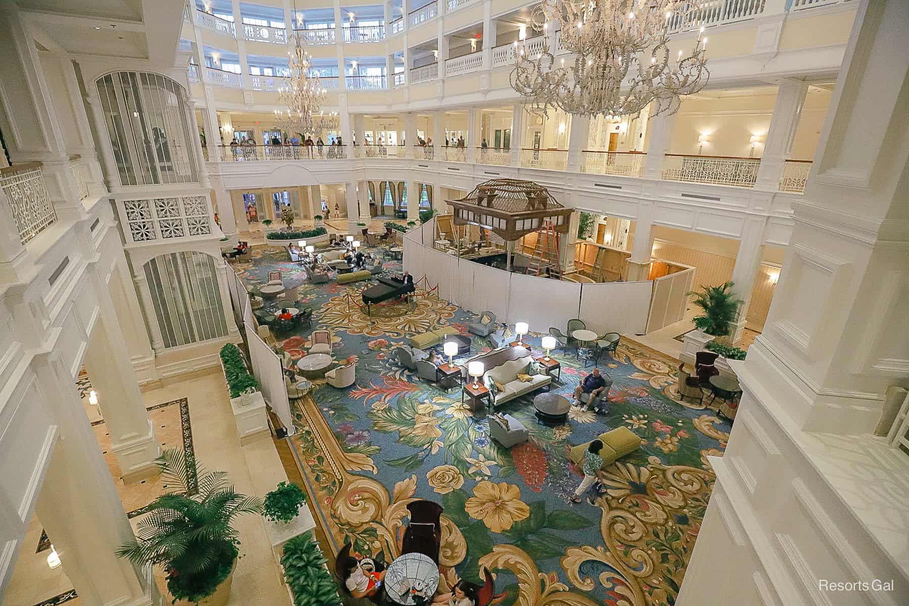 a view of the lobby from the second floor level