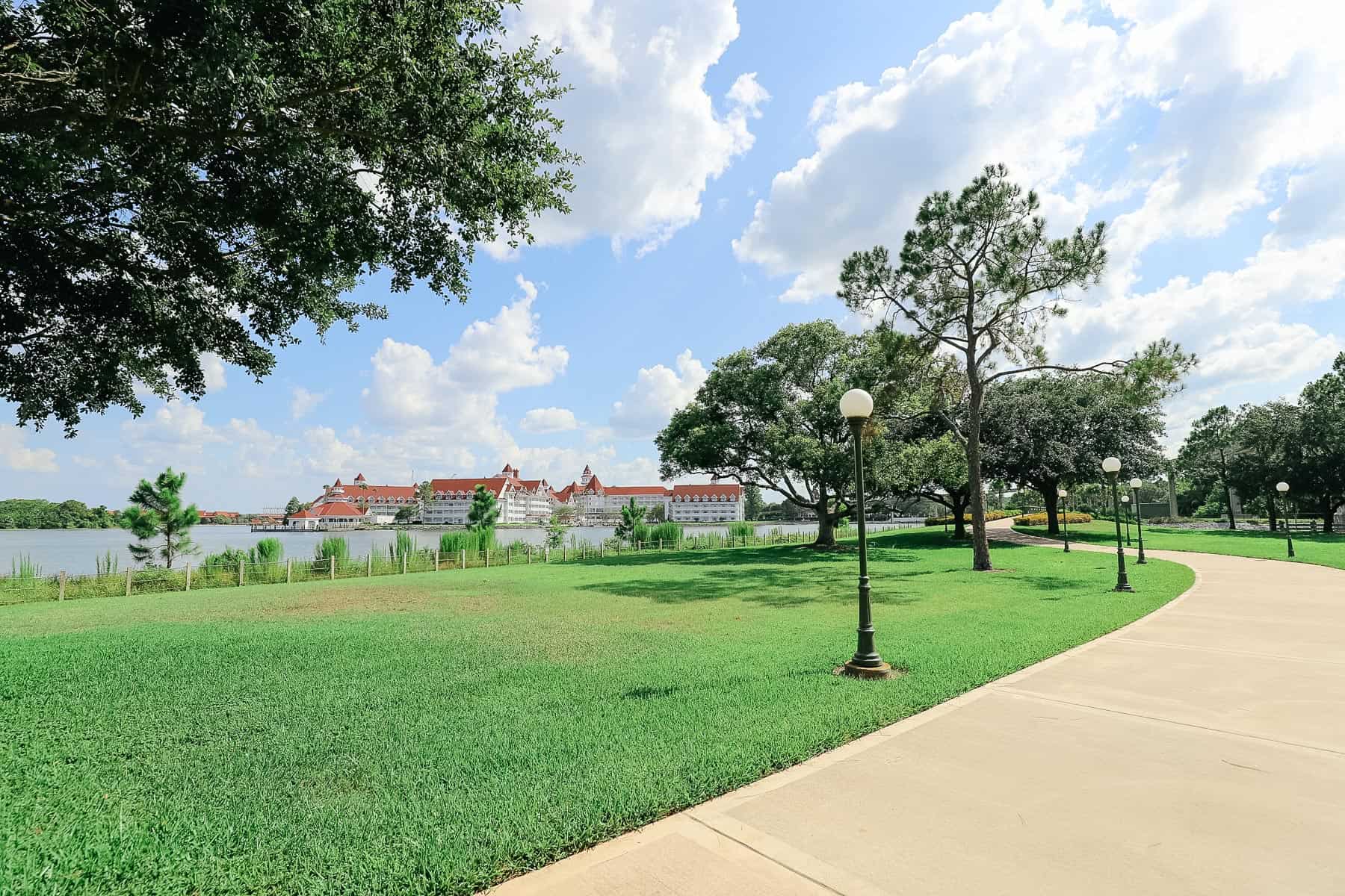 The Grand Floridian walkway doubles as a jogging trail. 