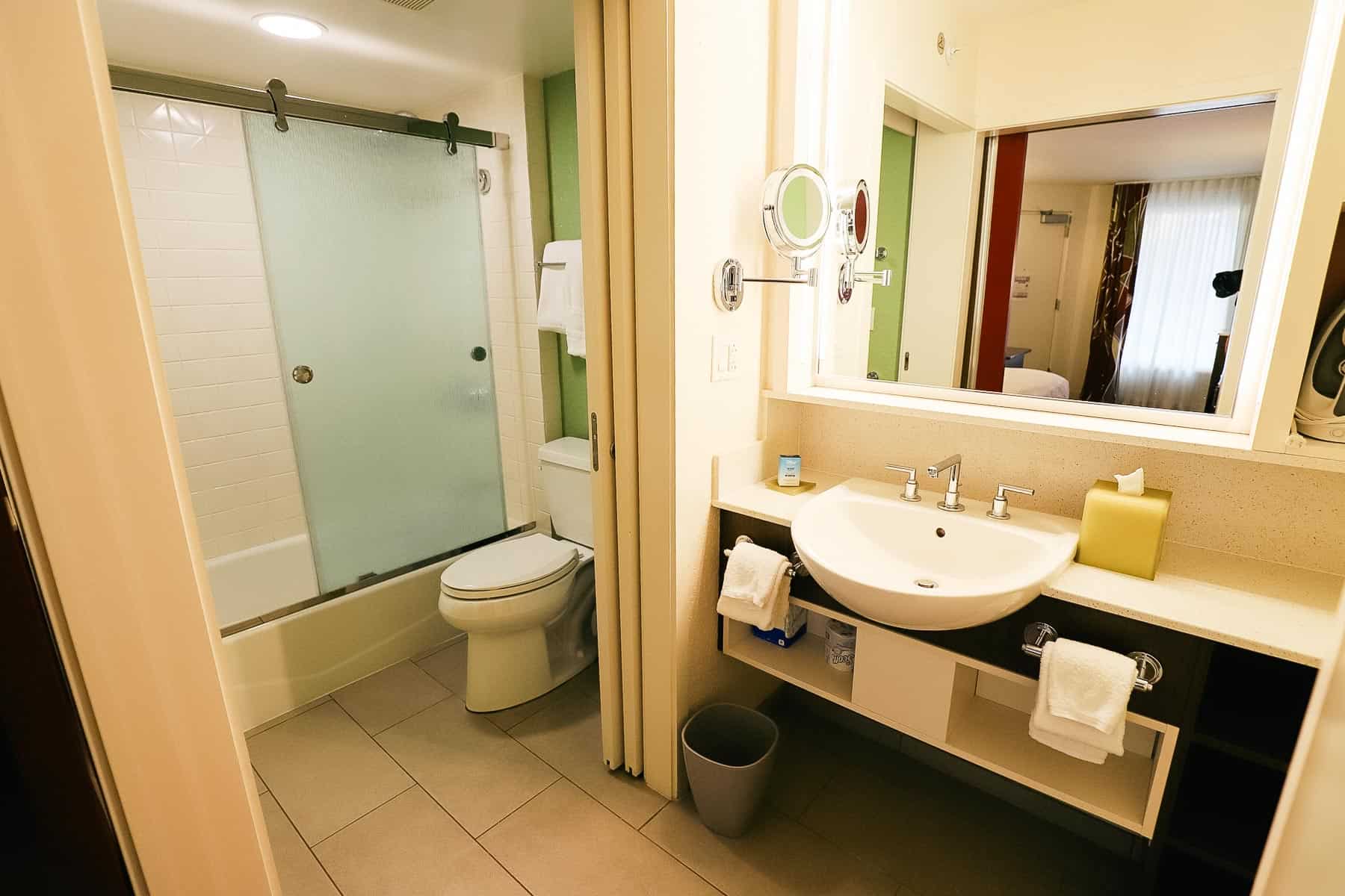 Guest bath in the rooms at Disney's All-Star Music 