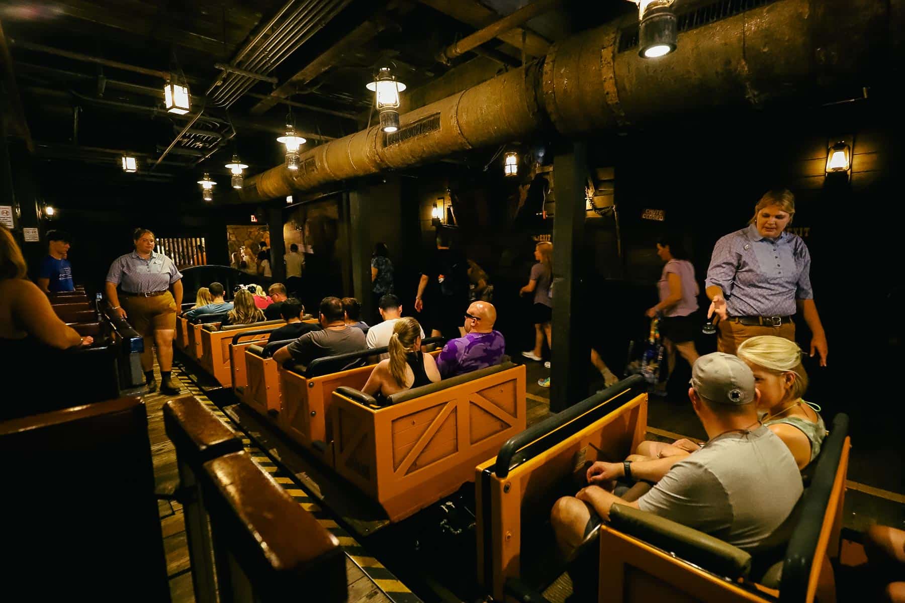 Guests riding Big Thunder Mountain Railroad at Magic Kingdom. 