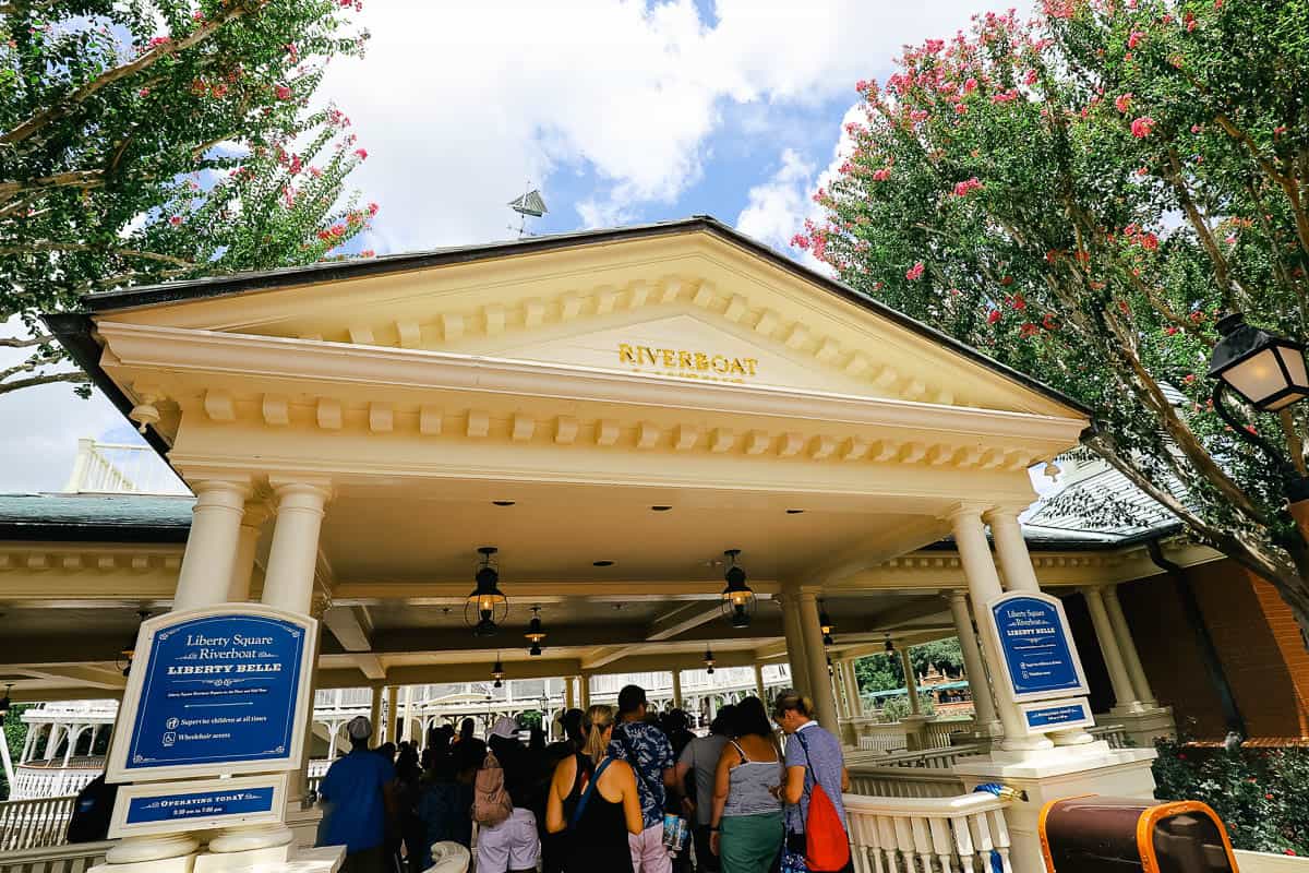 The waiting area for the Liberty Square Riverboat.