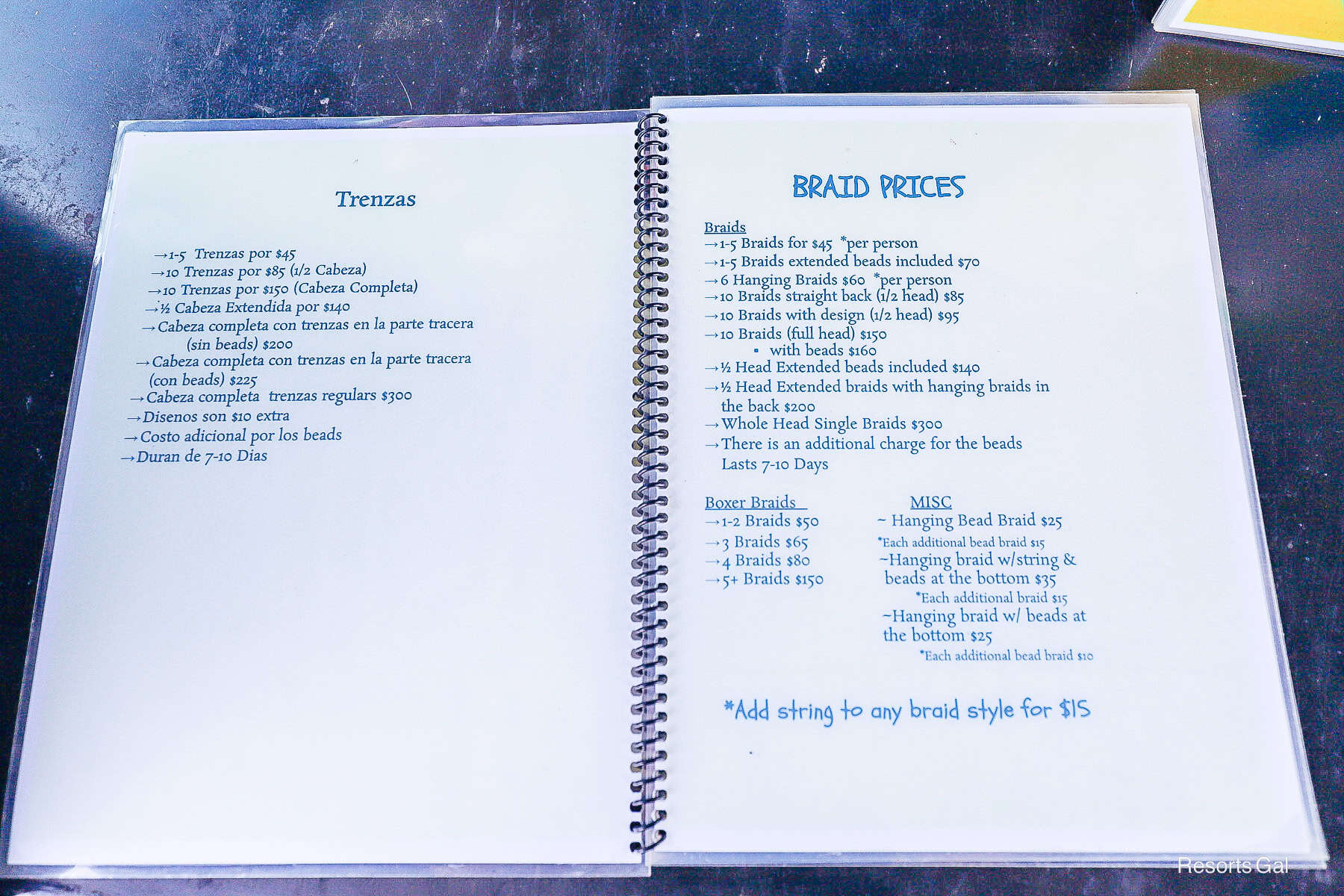 a list of prizes for hair braiding