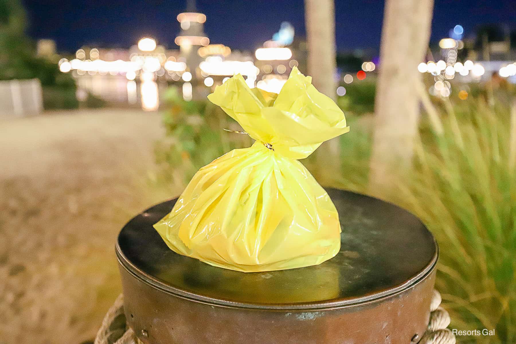 a bag of candy at the Beach Club