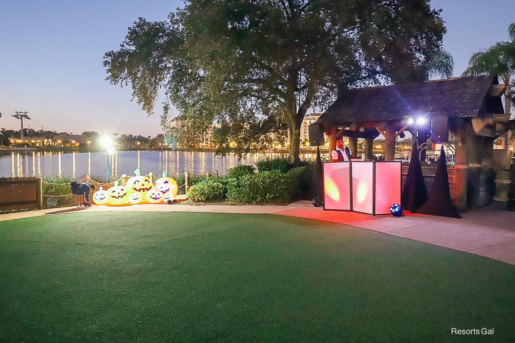 the beach on Caribbean Cay at the resort where the Boo Bash Halloween Party is held