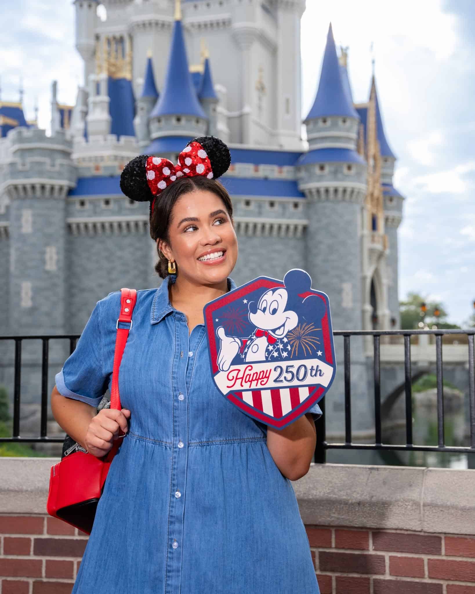 Photo Prop with Mickey Mouse and America's 250th