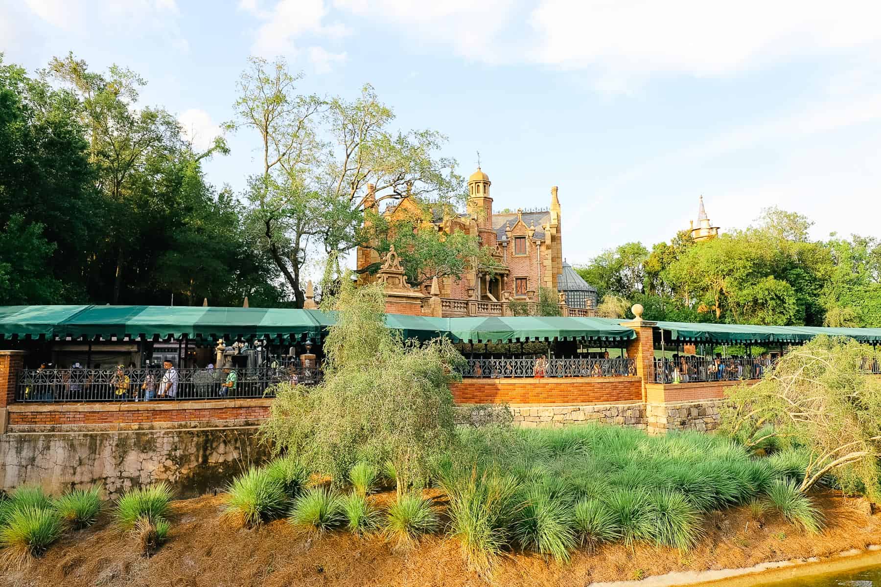 Haunted Mansion queue of guests waiting 