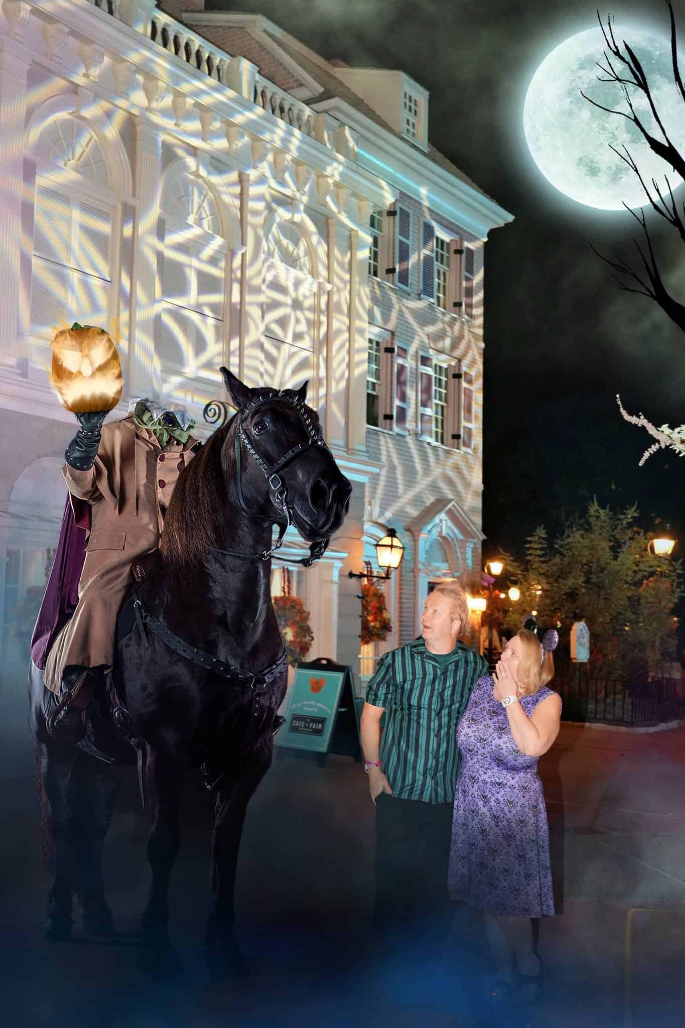 a Headless Horseman Disney PhotoPass Magic Shot