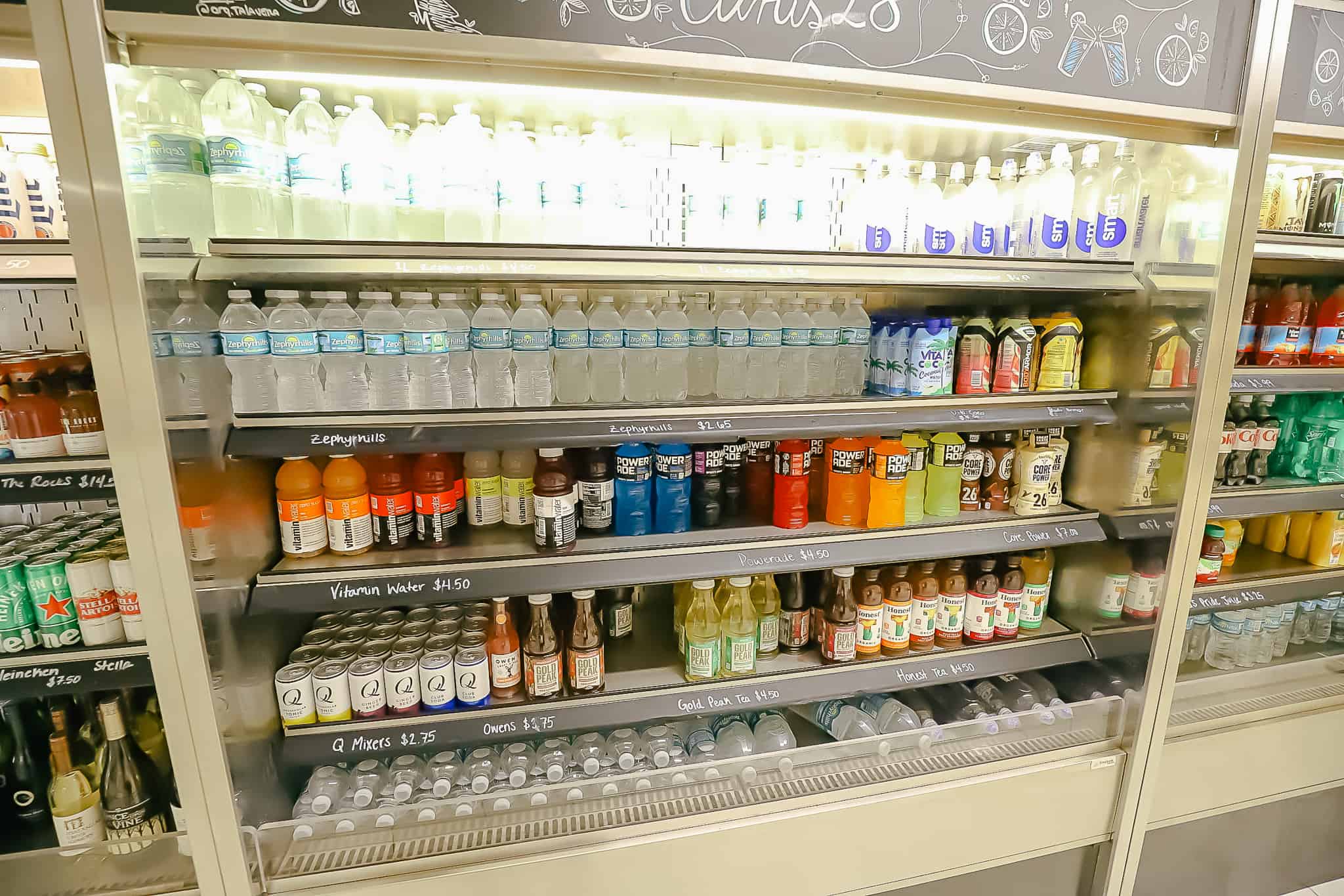 Bottles of Water, Smart Water, Sports Drinks, Juice