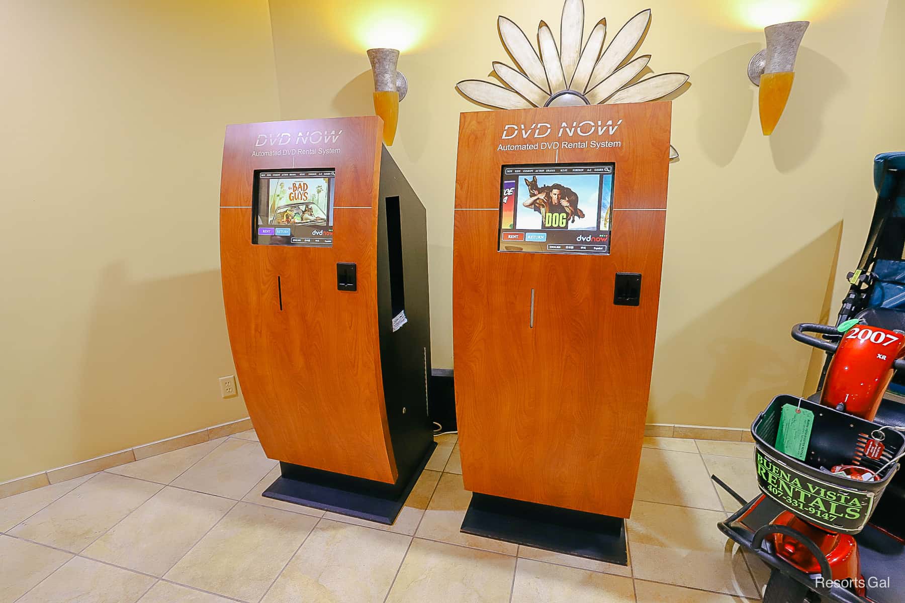 DVD rental kiosk inside the hotel that you could use to rent movies to watch in your room. 