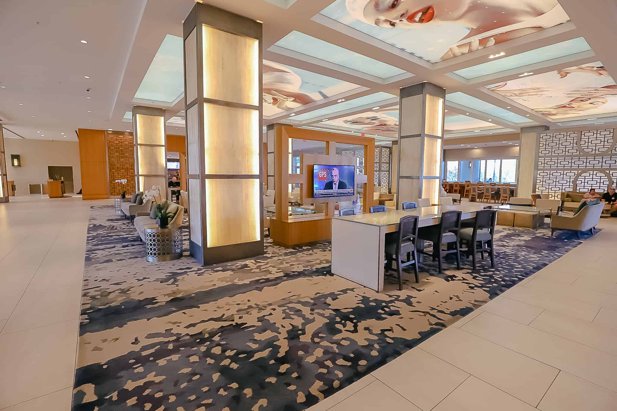 modern lobby design at the Hilton Signia Orlando 