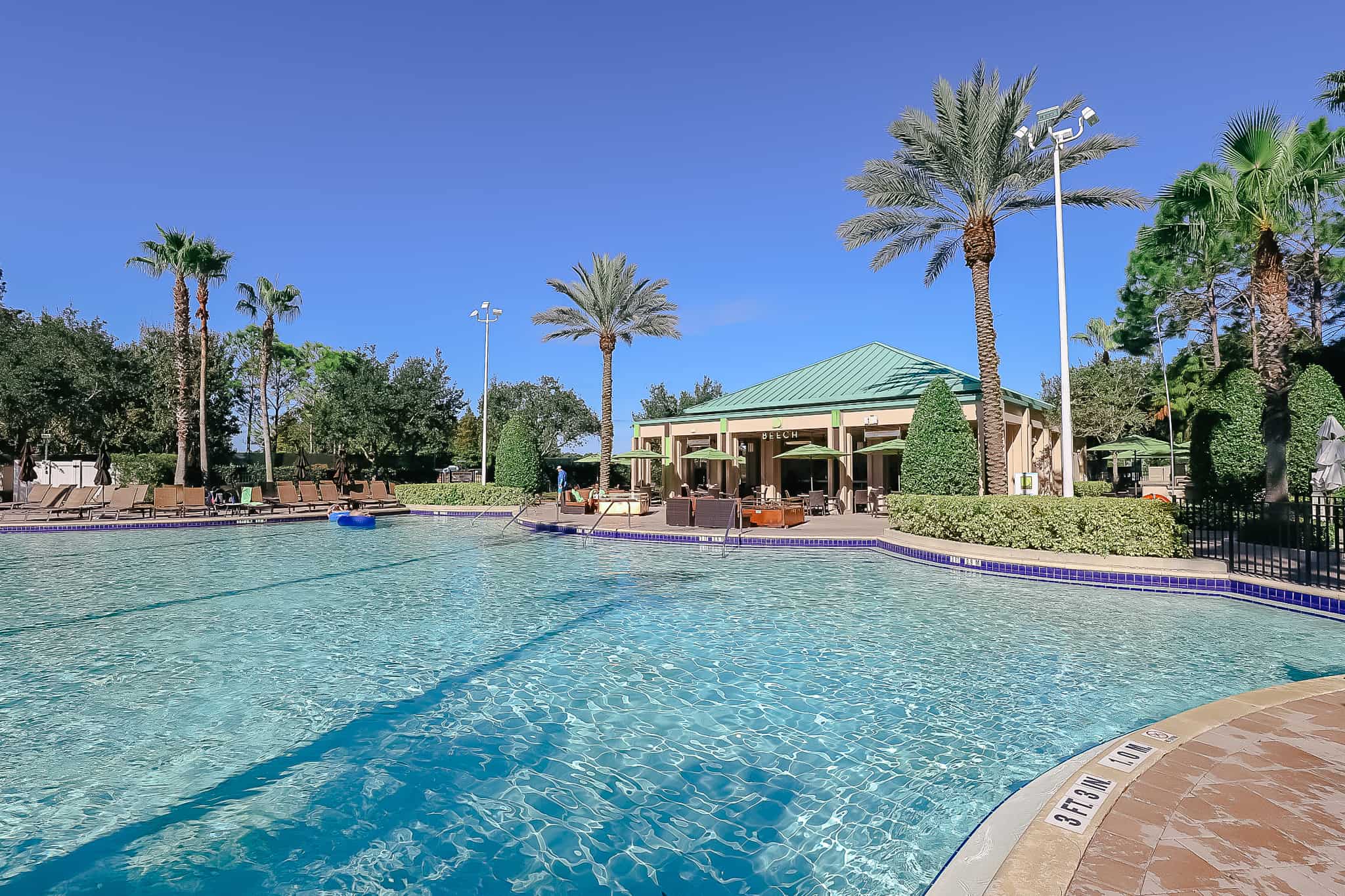 the larger portion of the pool that connects to the lazy river