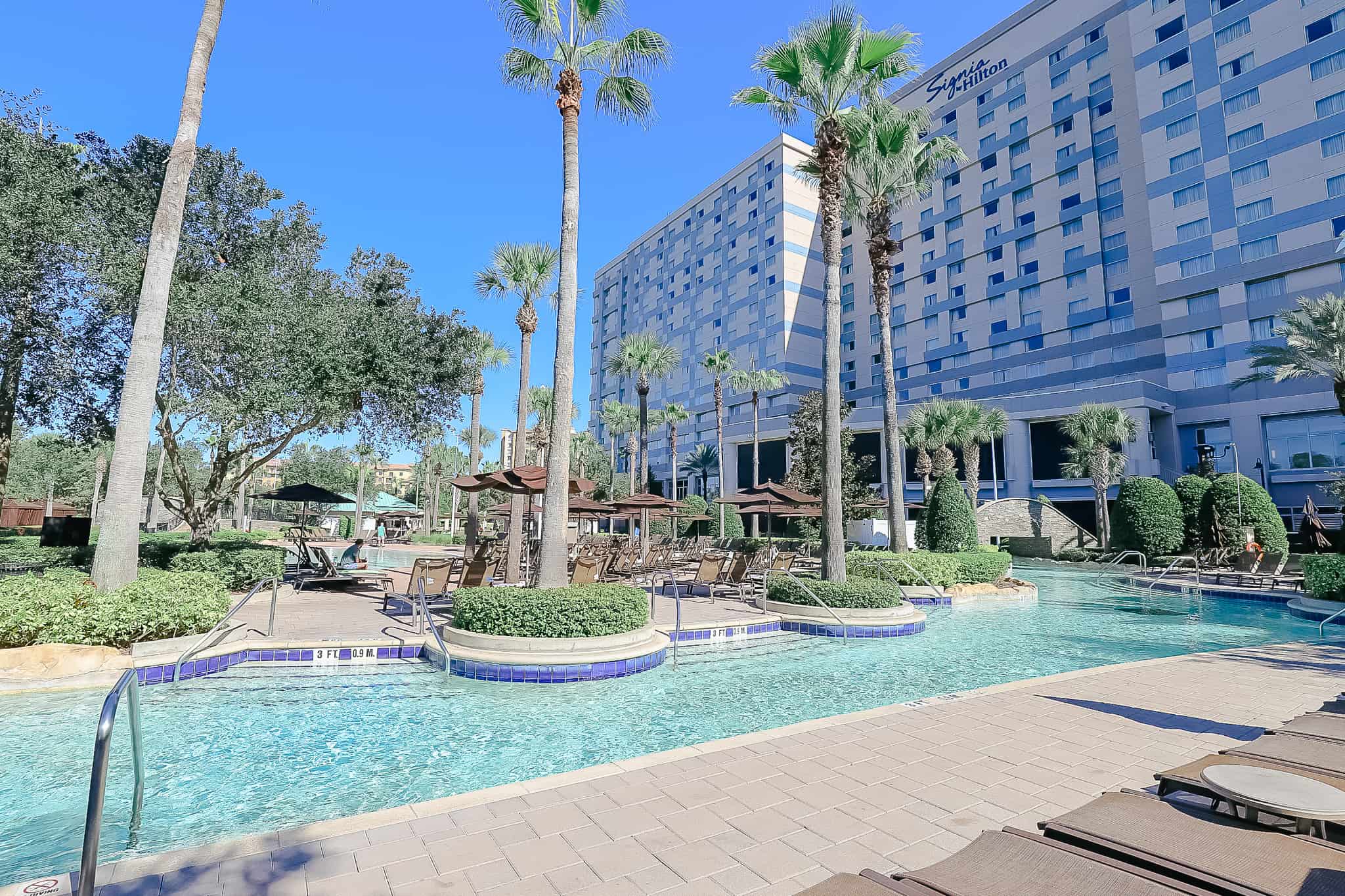 side of the pool that enters the lazy river 