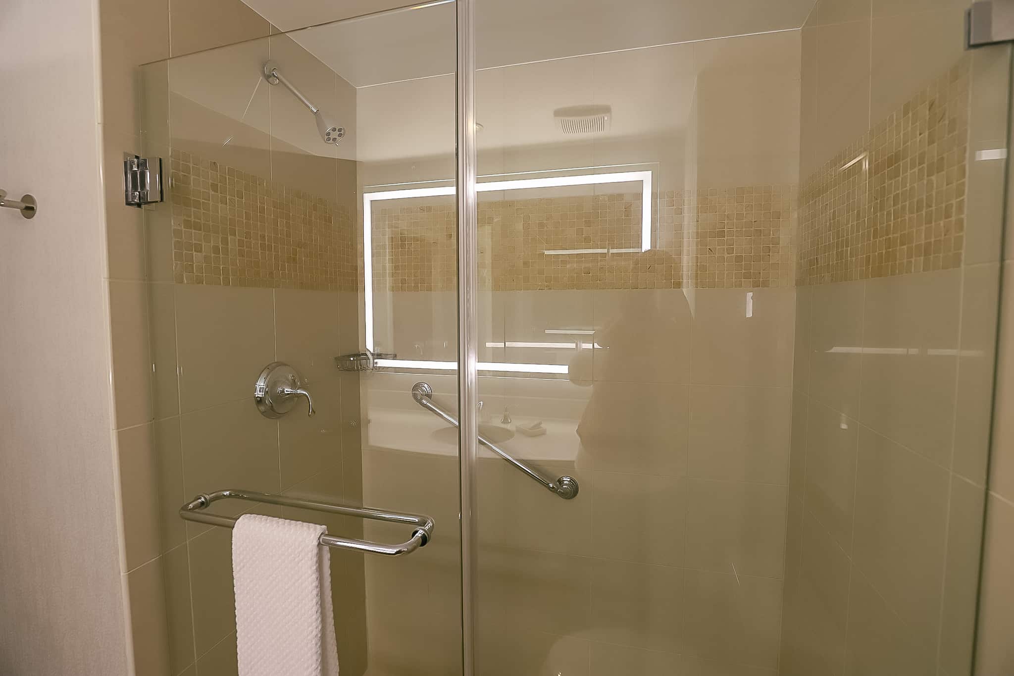 walk-in shower in the Signia by Hilton 