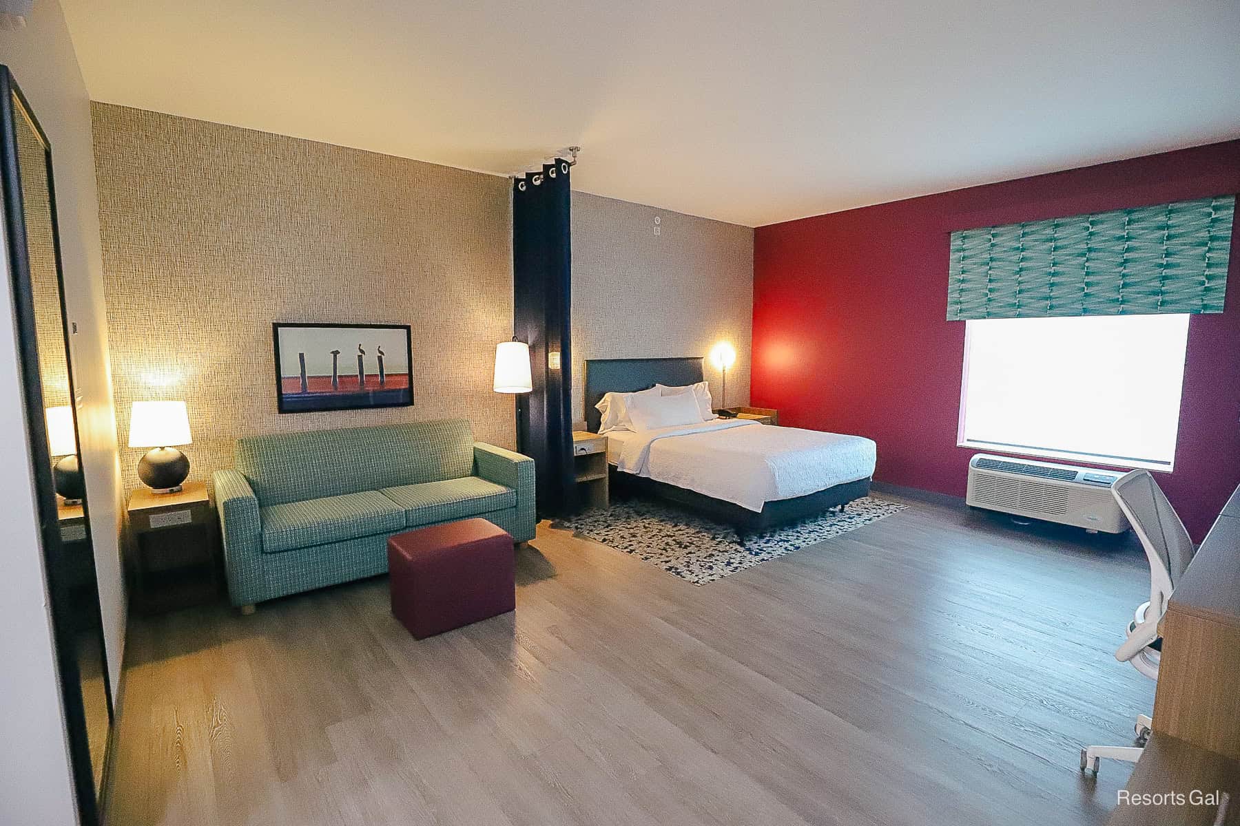 the bedroom area in the room at the Homes2 Suites at Winter Garden 