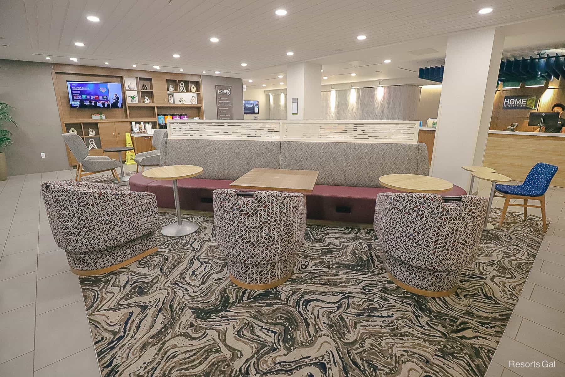 the lobby area upon entrance 