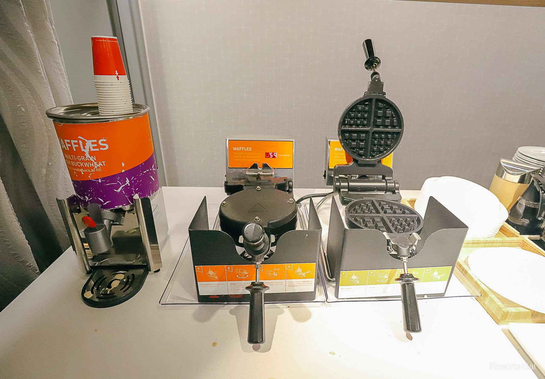 a waffle maker for complimentary breakfast 