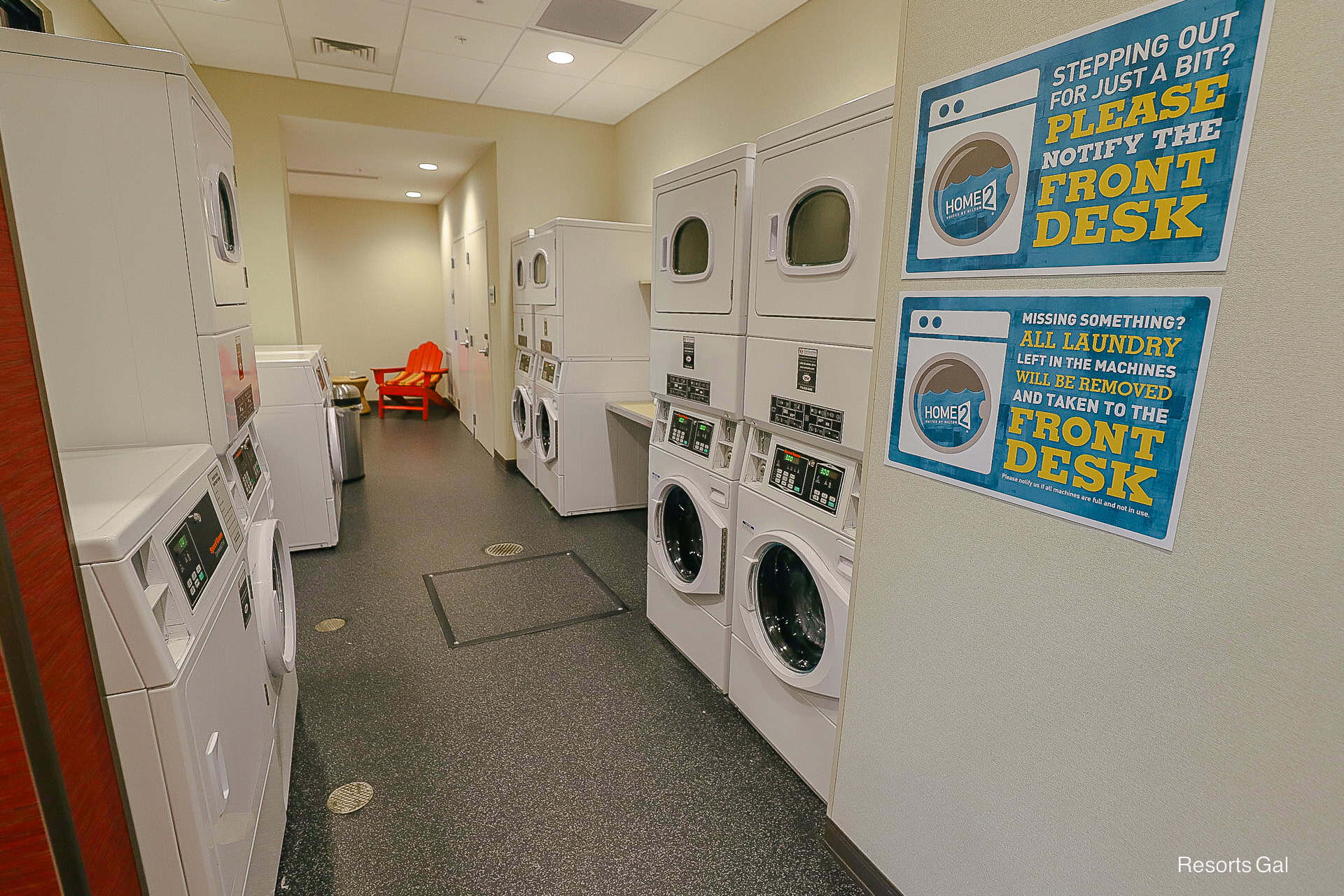 the laundry area inside the hotel