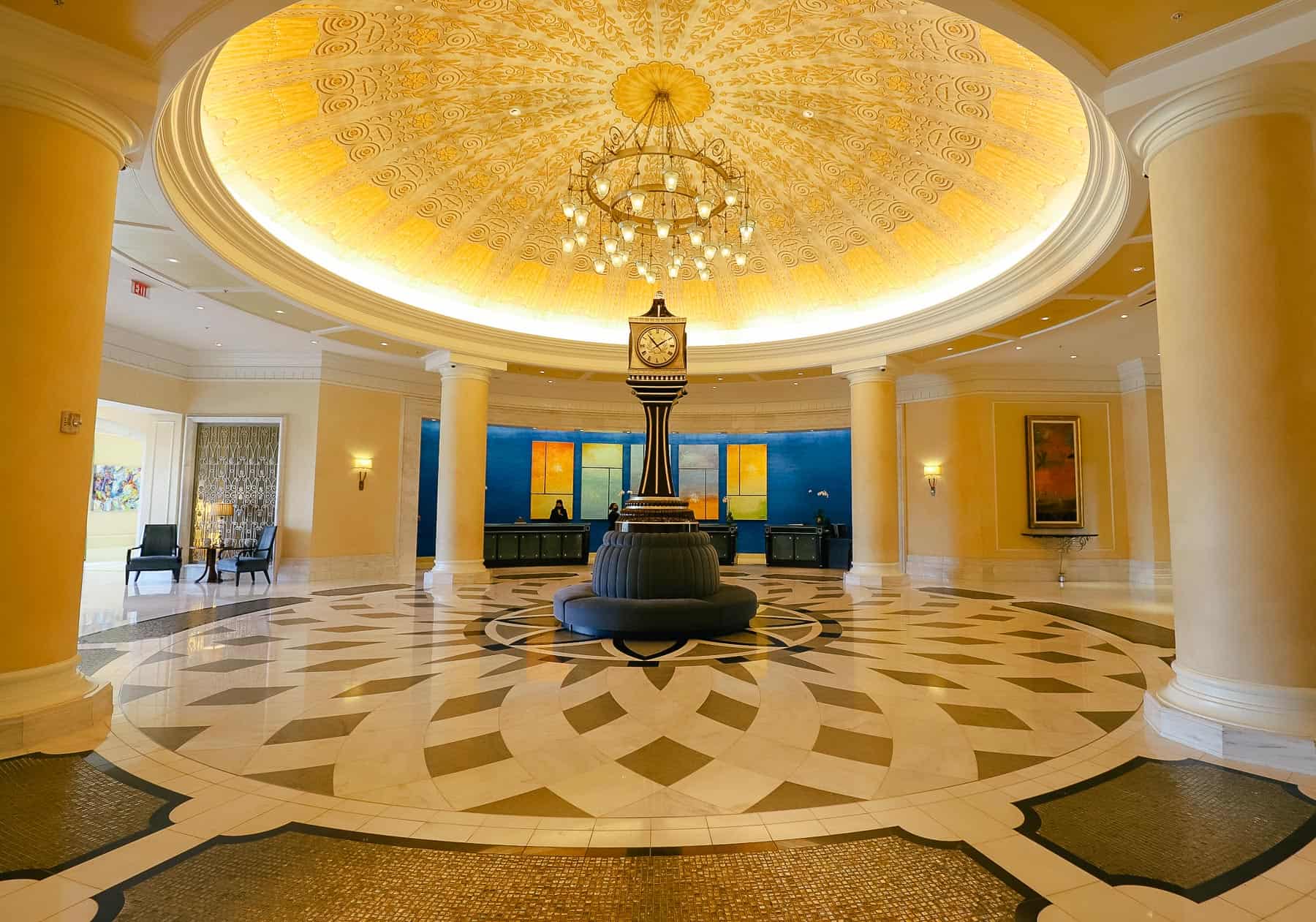 lobby of the Waldorf Astoria Orlando best off-site hotels near Disney World