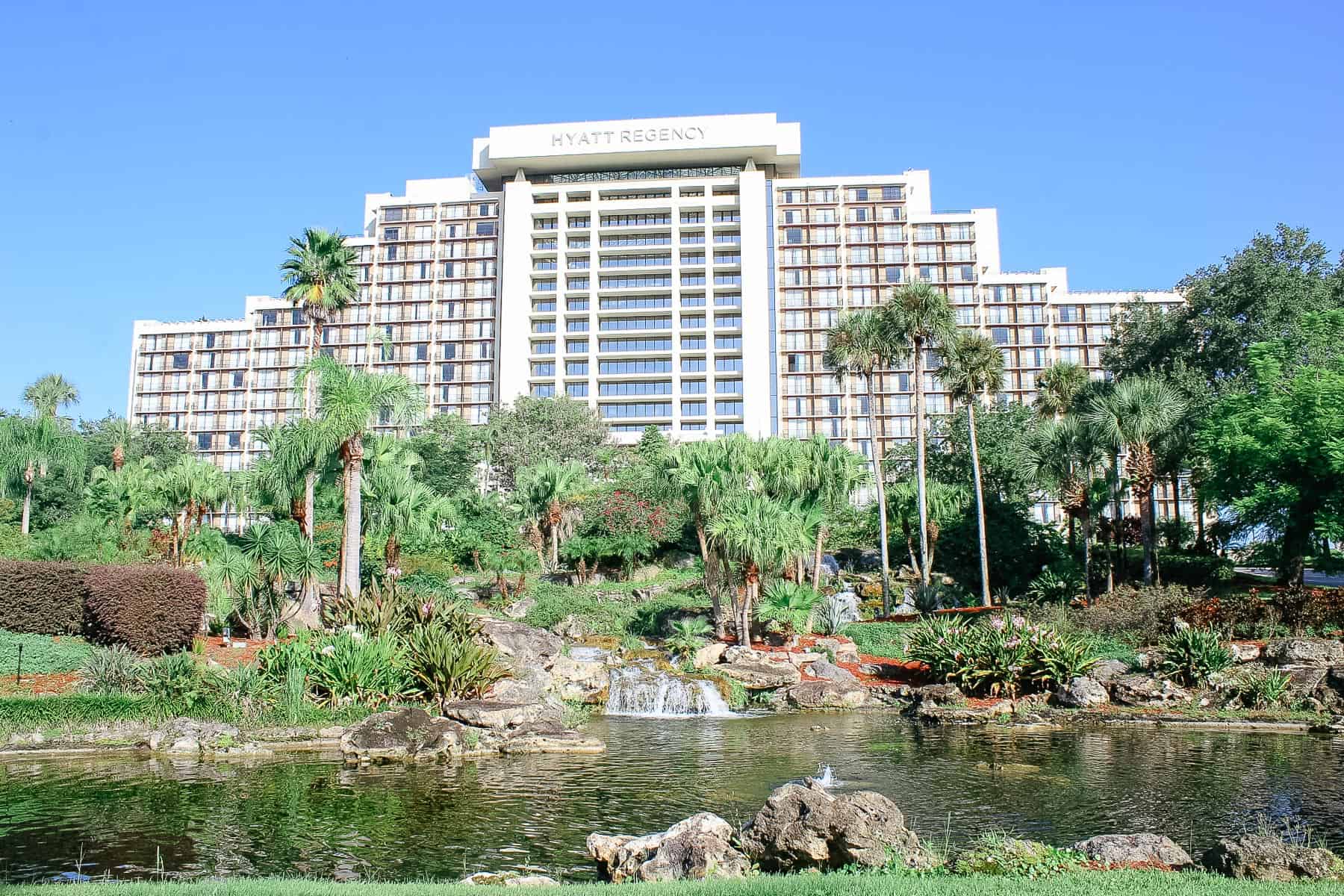 a scenic view of the Hyatt Regency at Disney Springs 