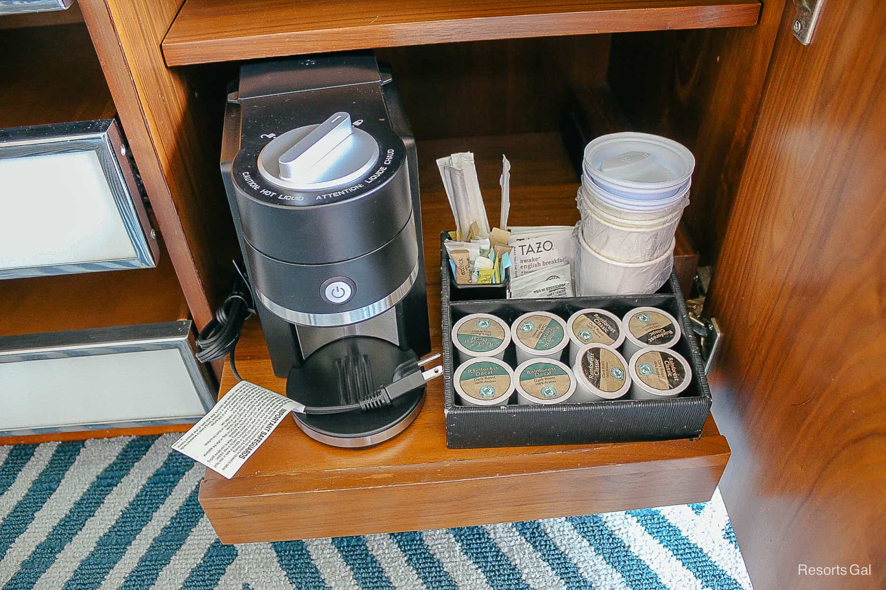 an in-room coffee maker 