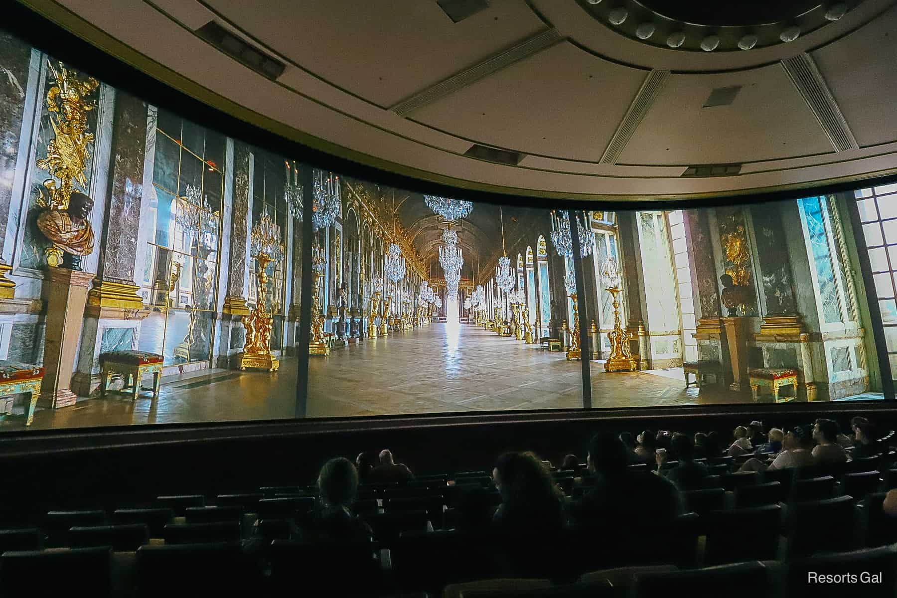 Hall of Mirrors scene in the Palace Versailles 