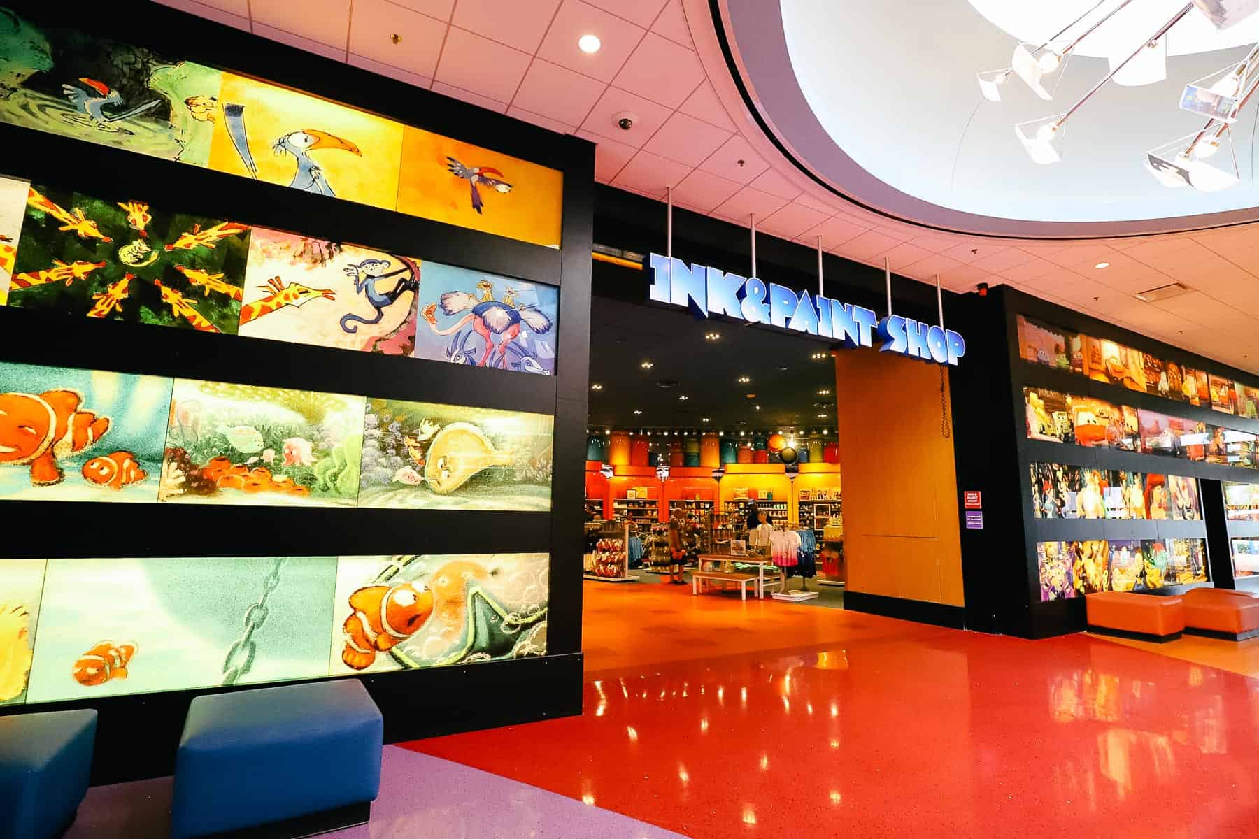 shows the entrance to Ink and Paint Gift shop from Animation Hall 