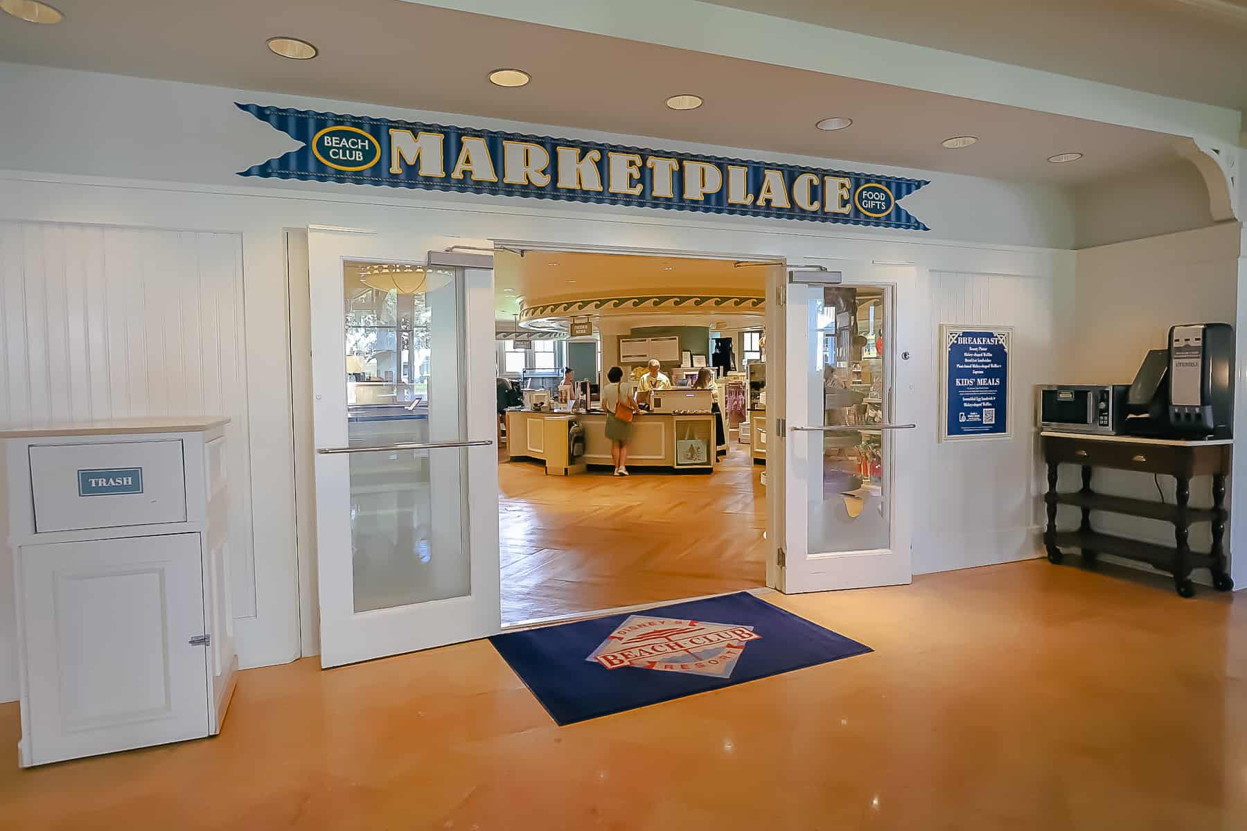 entrance Beach Club Marketplace is only a few steps away from Beach Club Villas 
