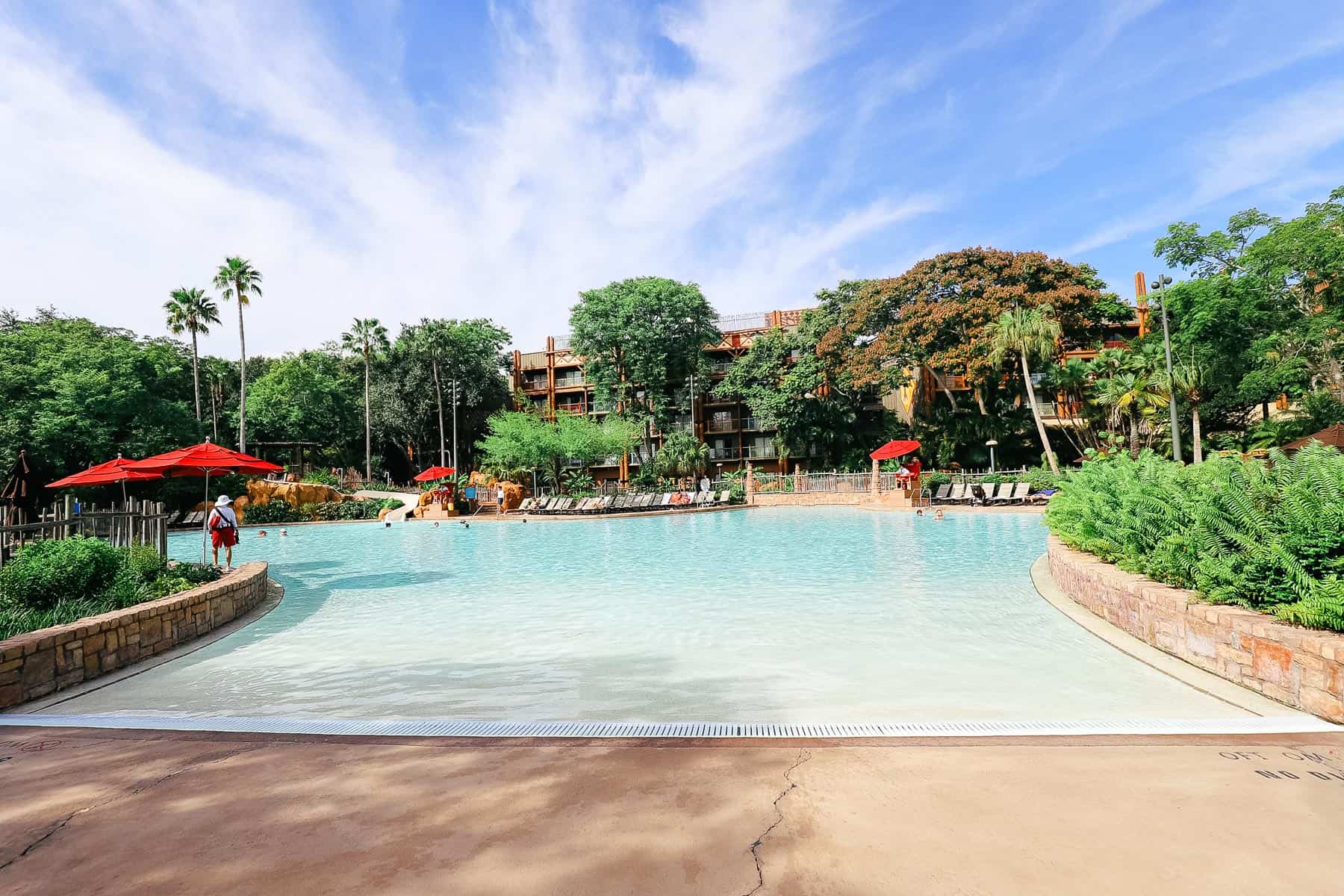 A zero depth entry area at one of our best pools at Disney World