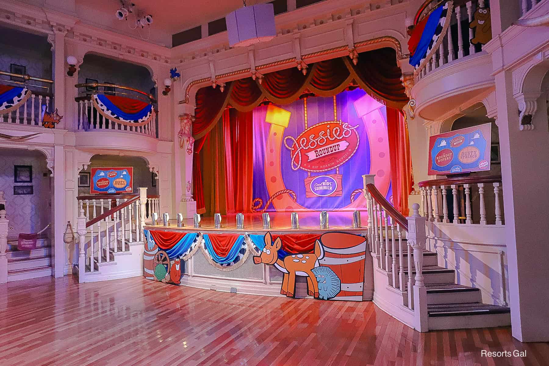 the empty stage between sets 