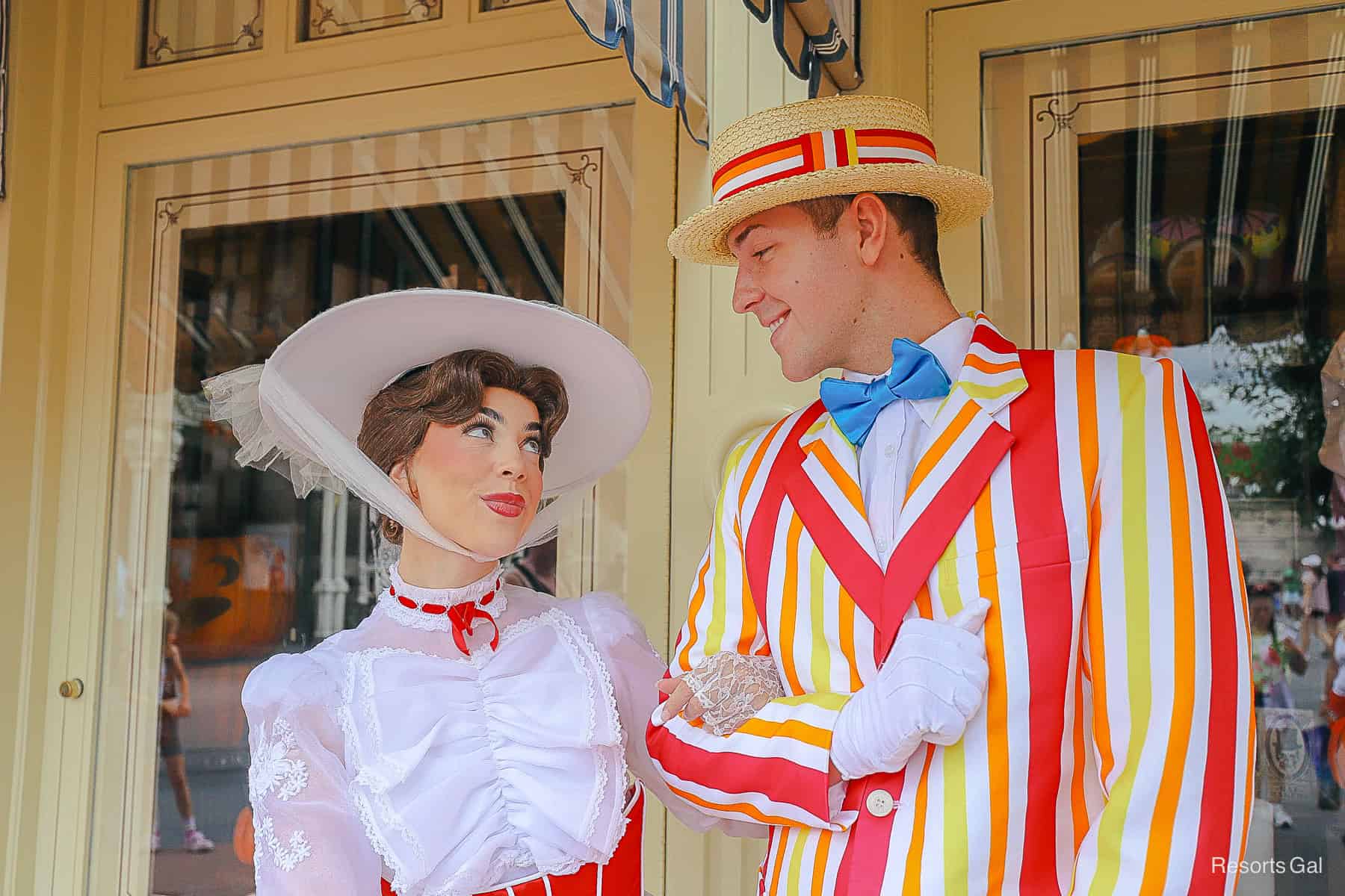 Mary Poppins and Bert Stroll Main Street USA in Jolly Holiday Fashion