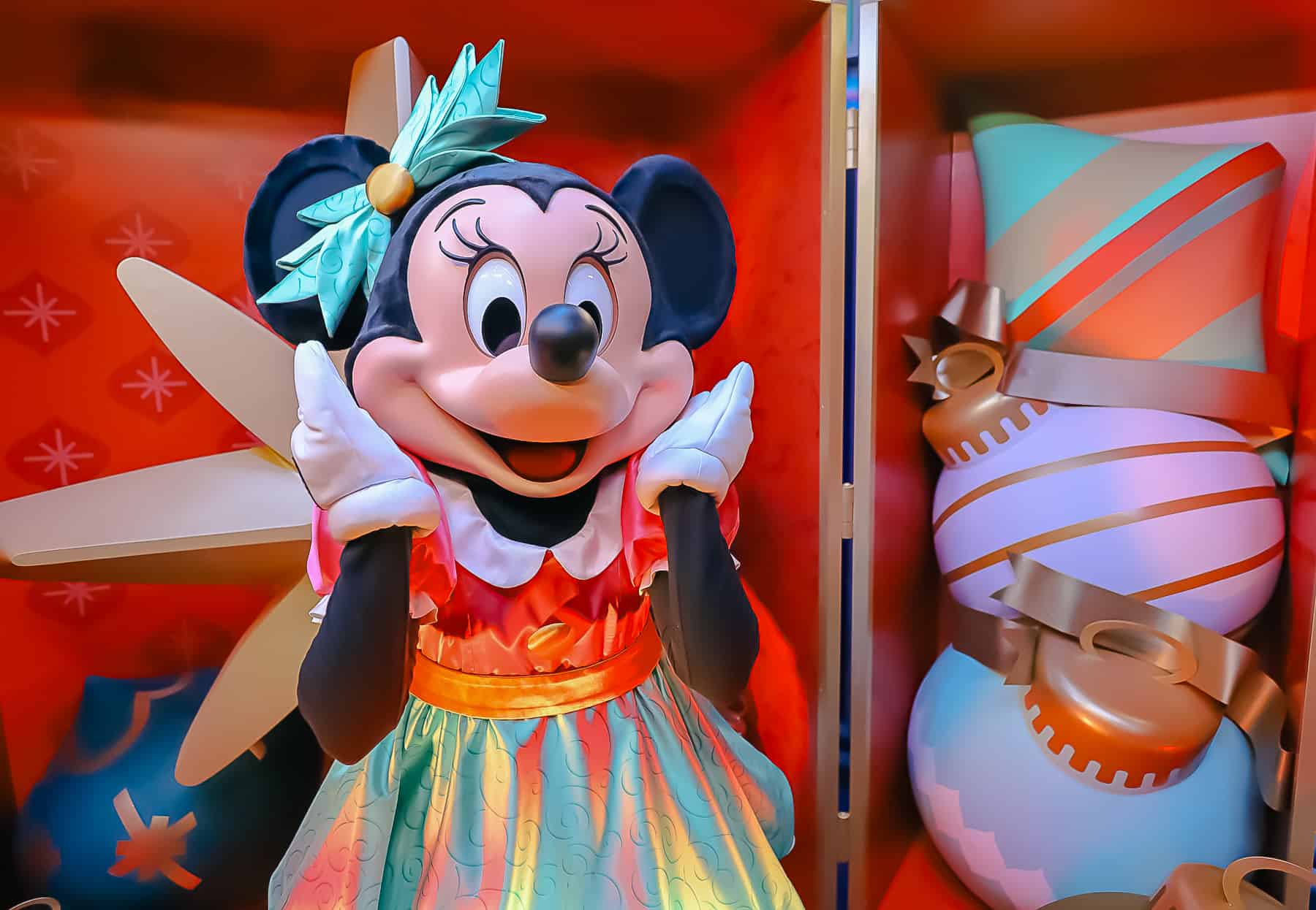 Minnie Mouse poses for the camera in her Jollywood nights costume. 
