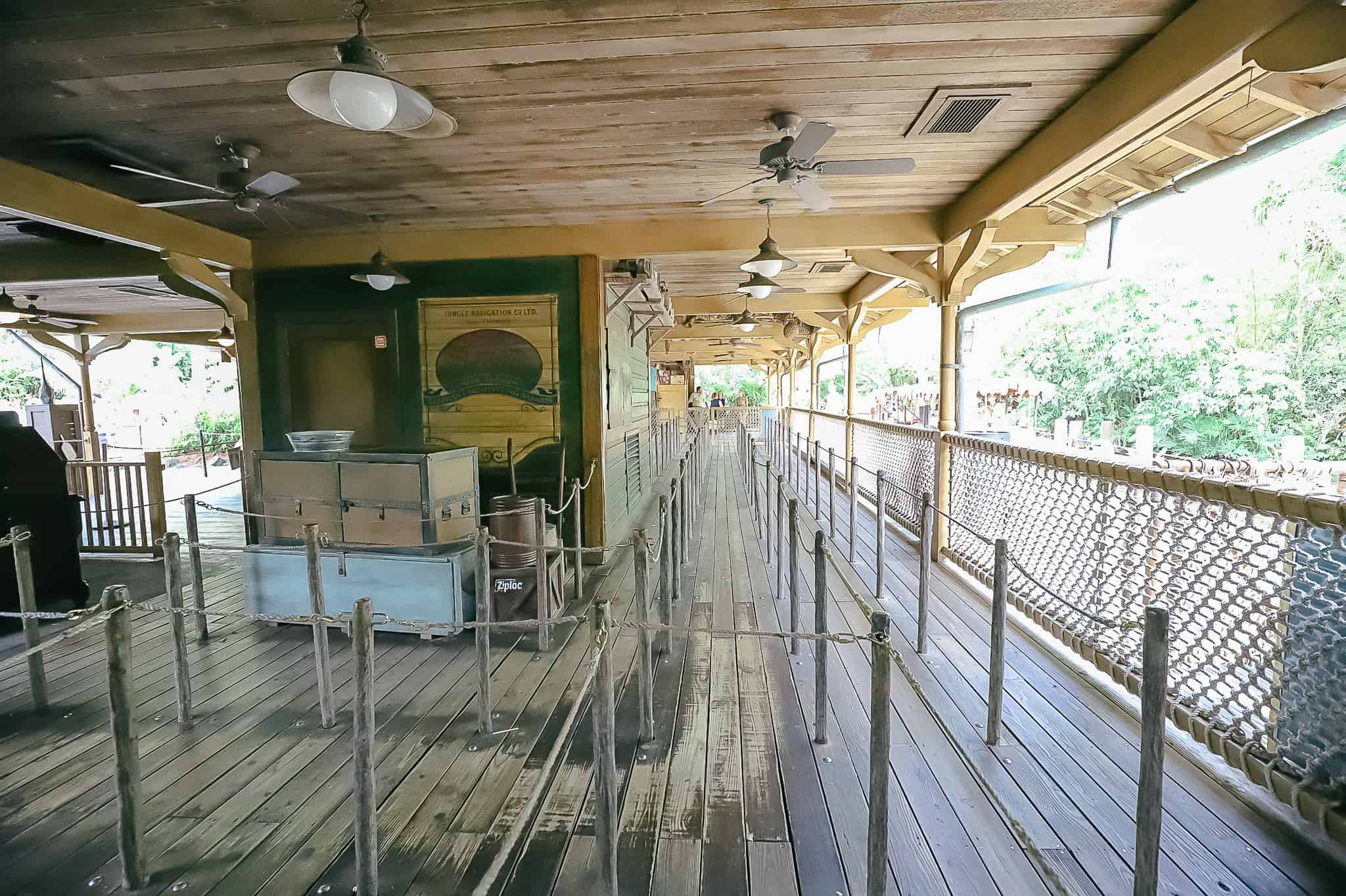 an empty queue for the Jungle Cruise 