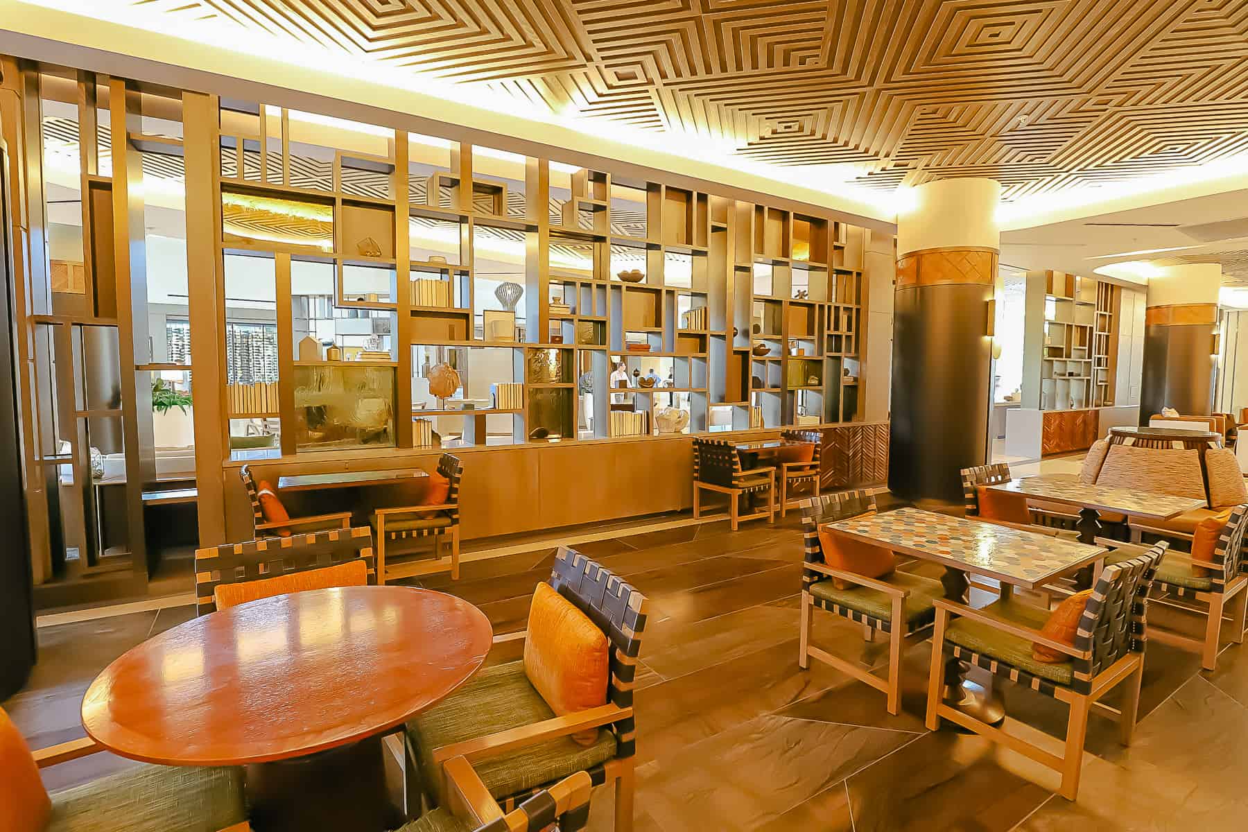 lobby area with tables and chairs 