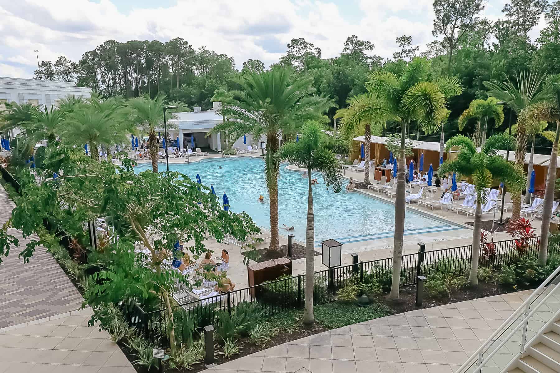 view of pool from second floor lobby 