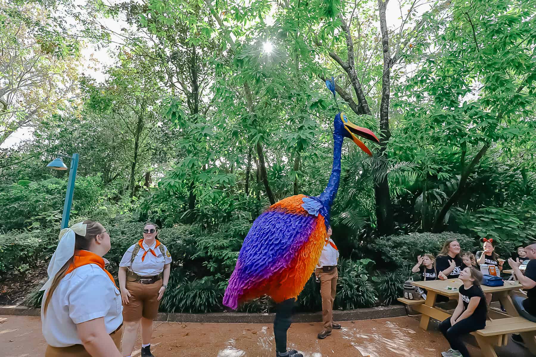 Kevin stops to say hi to a few guests having lunch. 