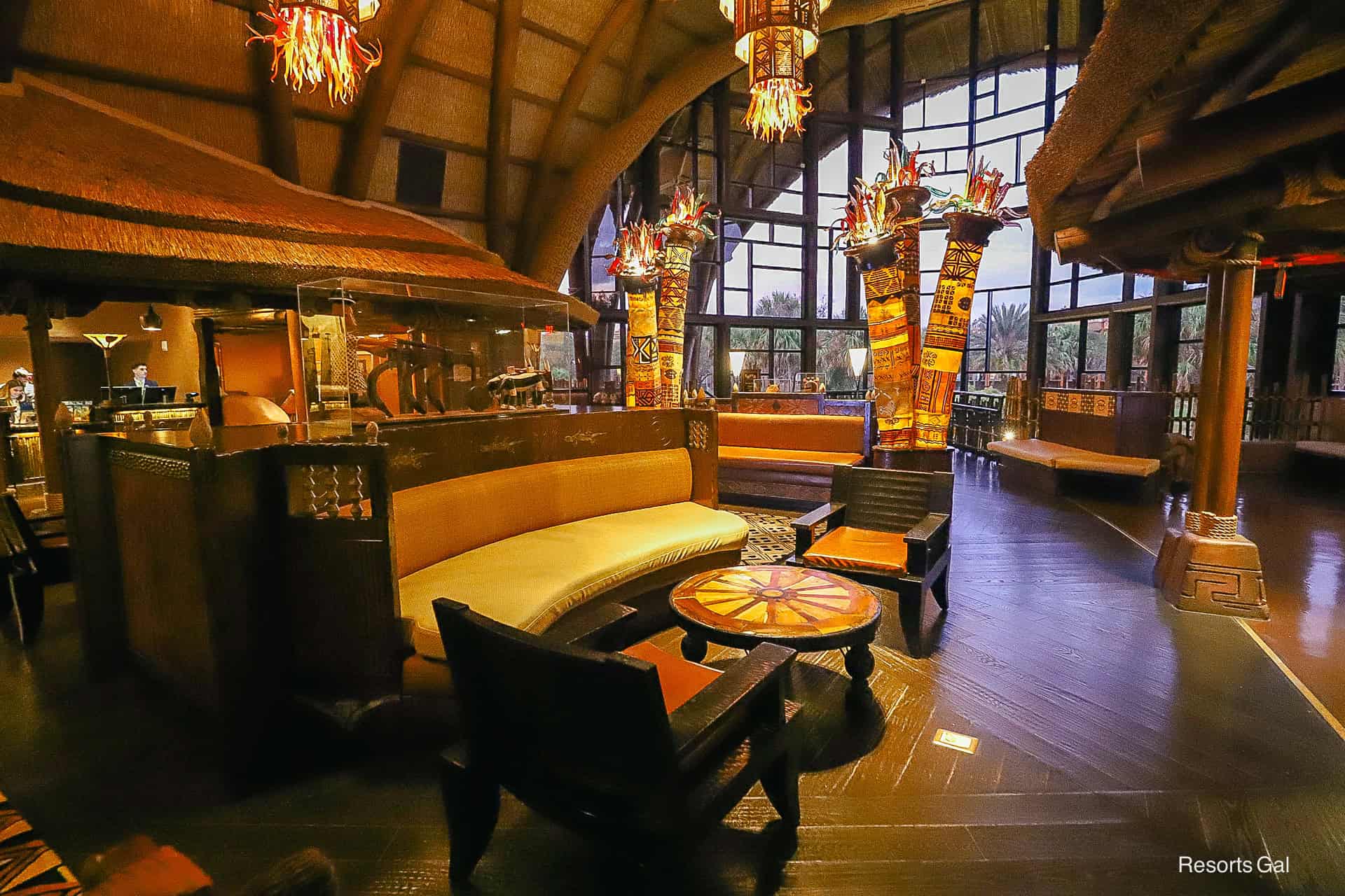 the right side of the Kidani Village lobby 
